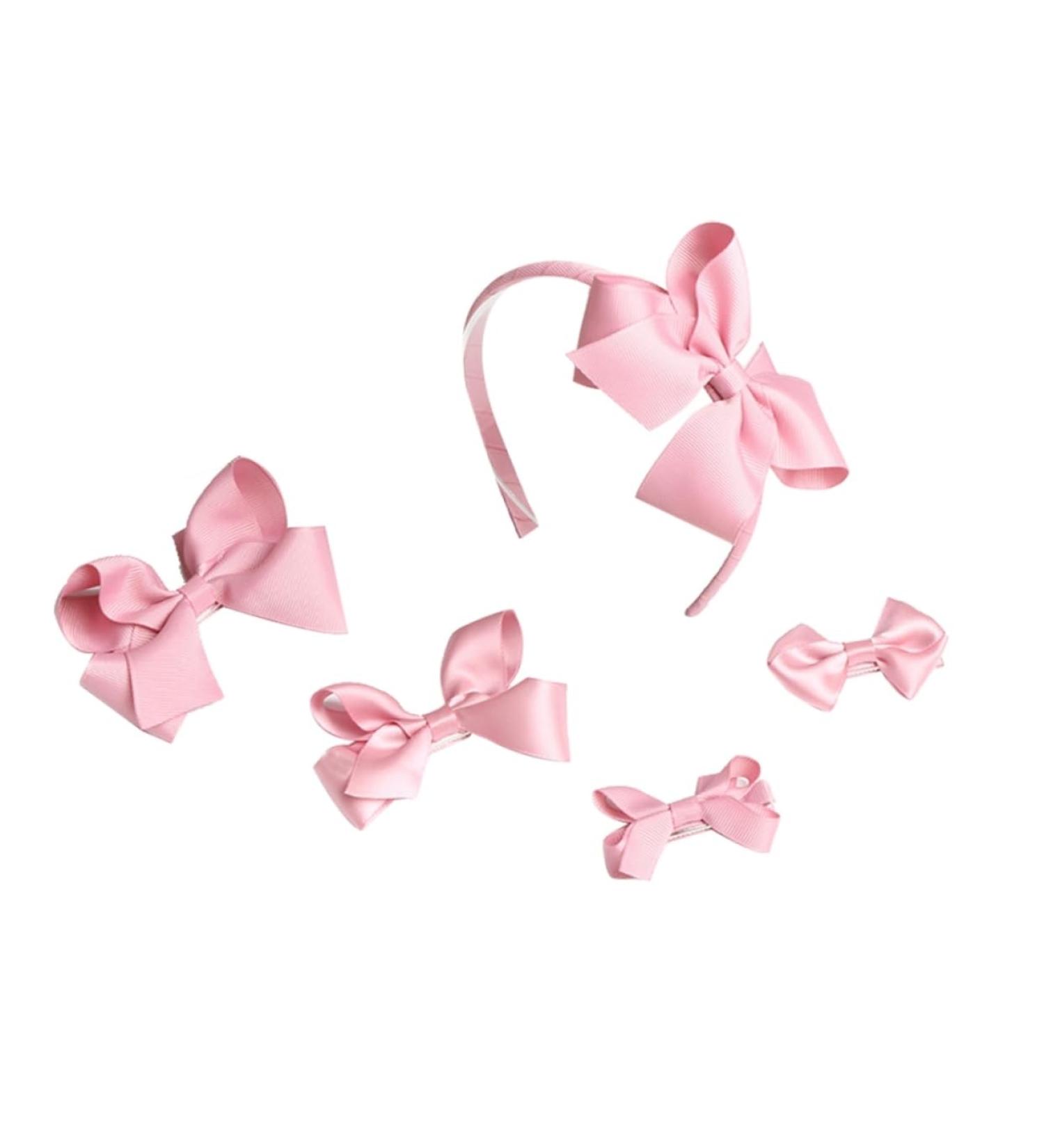 minkissy 5PC hair clips childrens hair accessories bow hair clip and headband baby girl hair accessories baby suits kids suit children's hair accessories 5 piece set parent-child bow tie - Buy Online on GoSupps.com