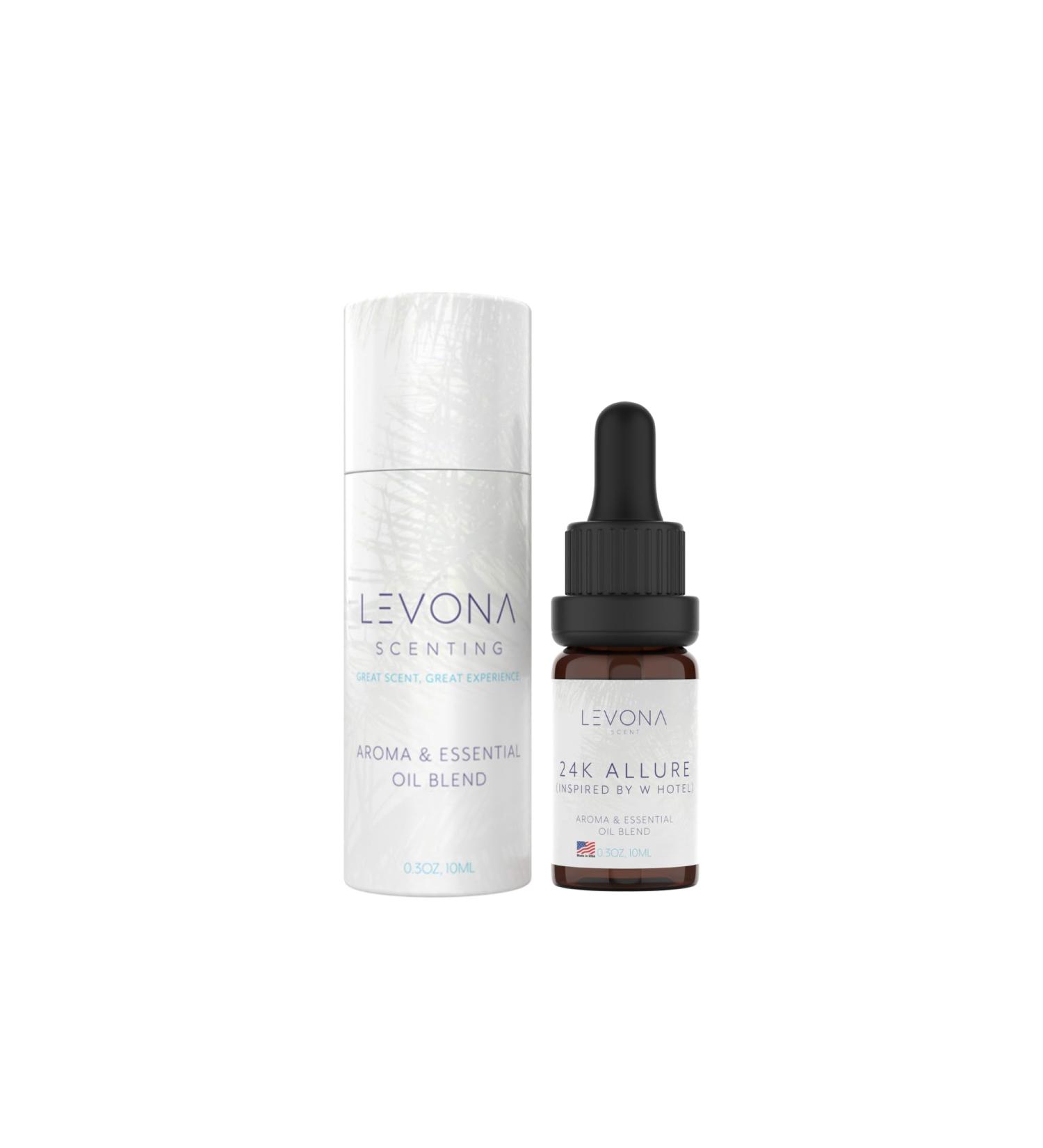 Levona Scent Essential Oil - Fresh Aroma for Home, Office, Hotel & Spa, Ideal for Humidifiers & Diffusers, Hotel Fragrance with Bergamot, Lemon & Lemongrass - 10ml / 0.33 fl oz, 24K Allure 24k Magic 0.33 Fl Oz (Pack of 1) - Buy Online on GoSupps.com