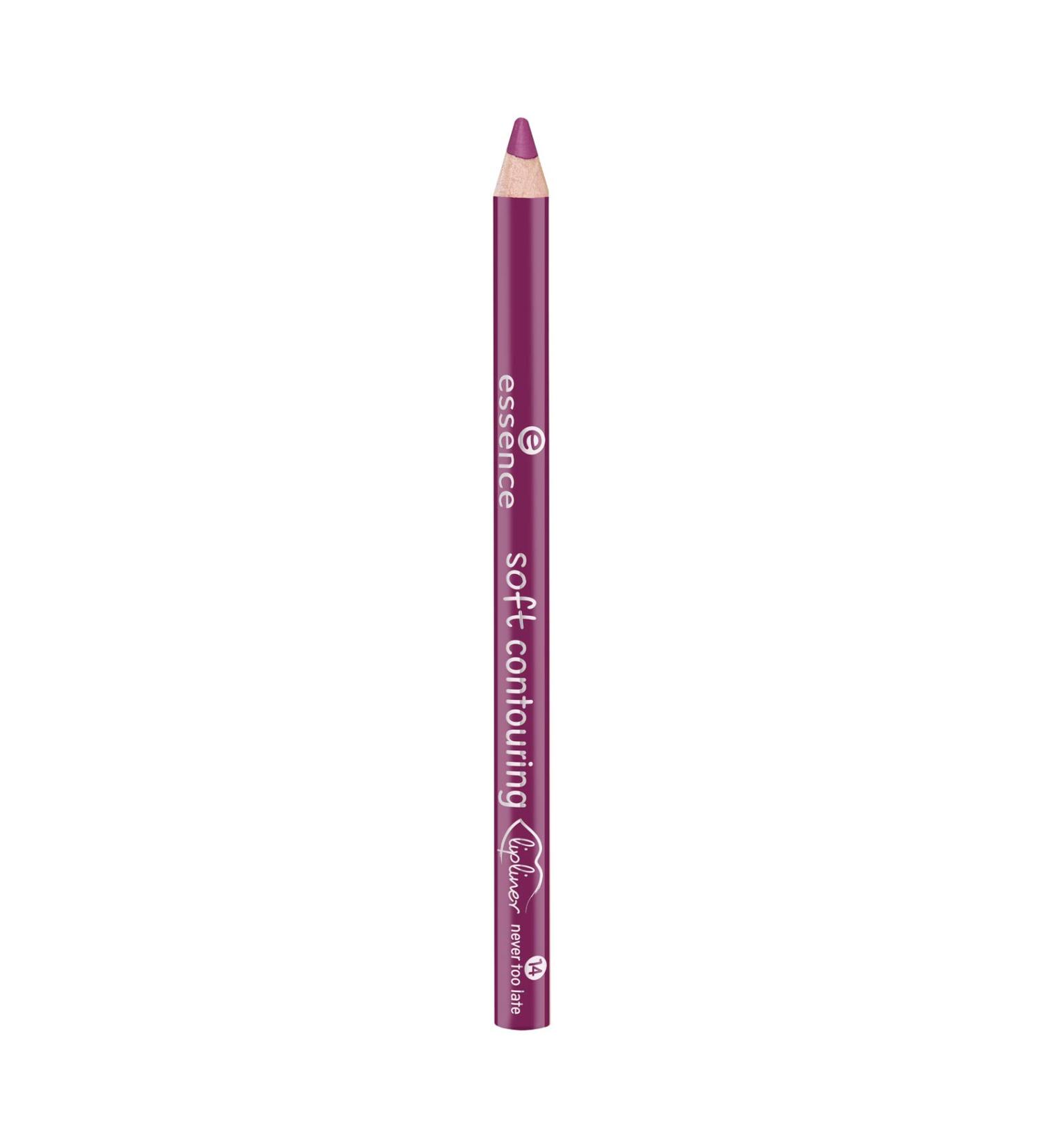 essence soft contouring lipliner lip pencil lip liner No. 14 never too late violet matt vegan nanoparticle free meets our CLEAN BEAUTY standard (1.2g)