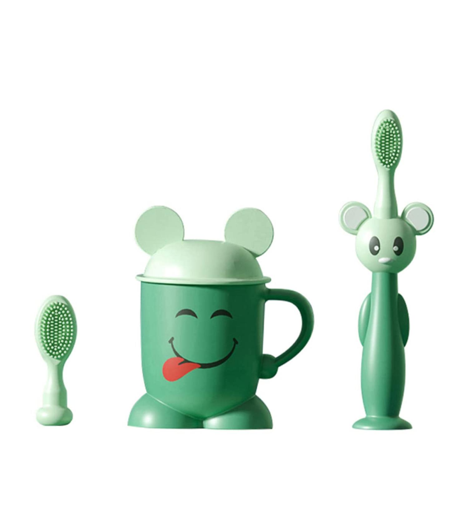 FOMIYES 1 Set Toothbrush Set - Soft Bristle Oral Care Teether Brush & Toothbrush Sucker for Kids - Toothbrushing Cup for Effective Teeth Cleaning - Buy Online on GoSupps.com