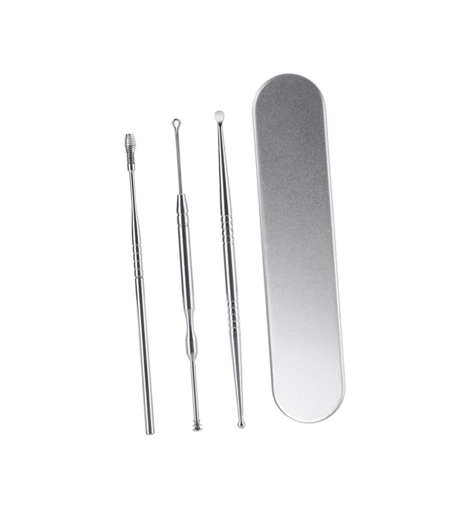 3pcs Stainless Steel Ear Cuffs Ear Cleaner Set with Ear Wax Remover - Silver - Buy Online on GoSupps.com