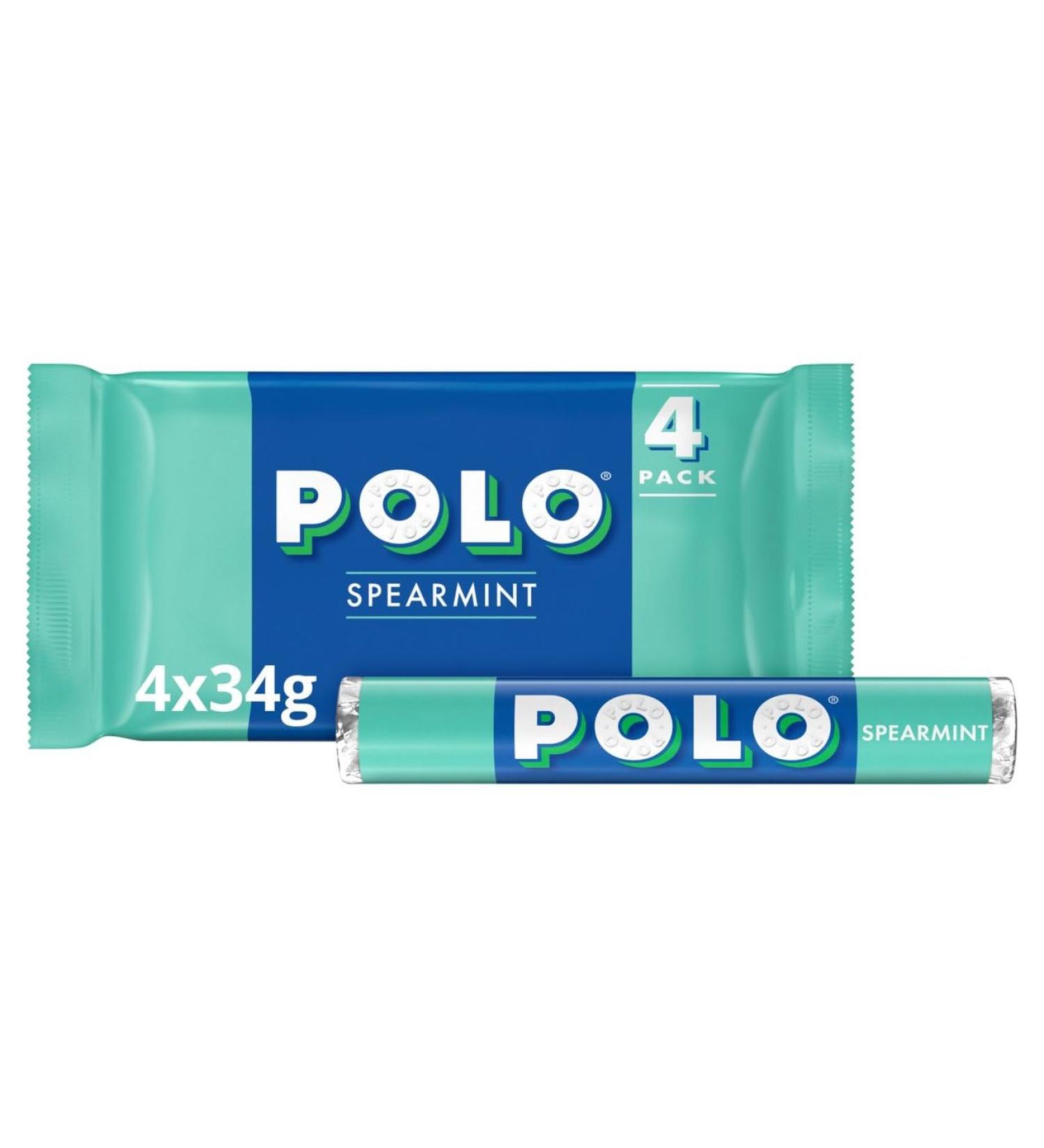 Polo Spearmint 4 Pack (4x34g) (6 Packs) Spearmint 6 Packs