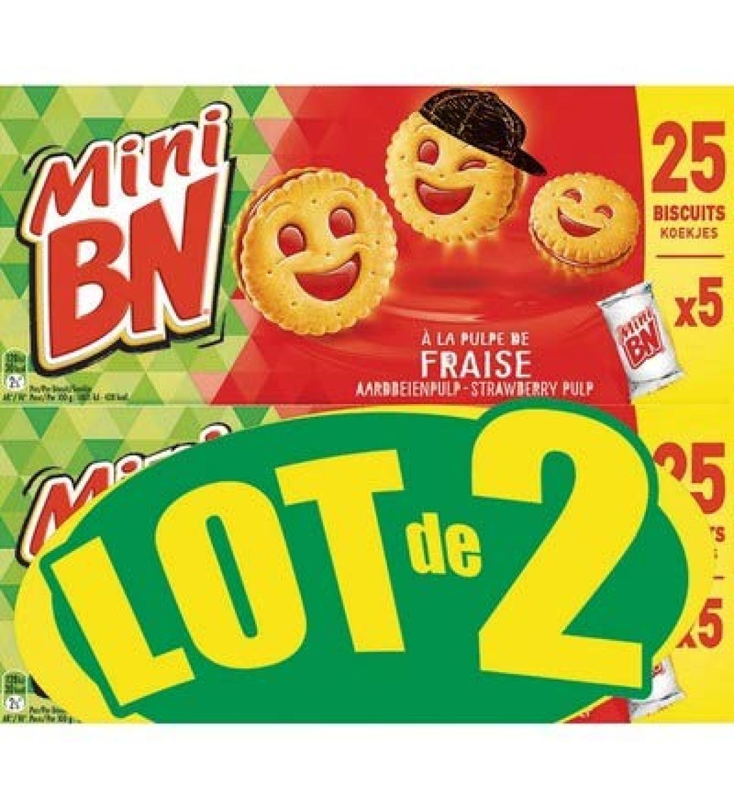 BN Mini Strawberry Cookies - Pack of 2 x 175g Packs