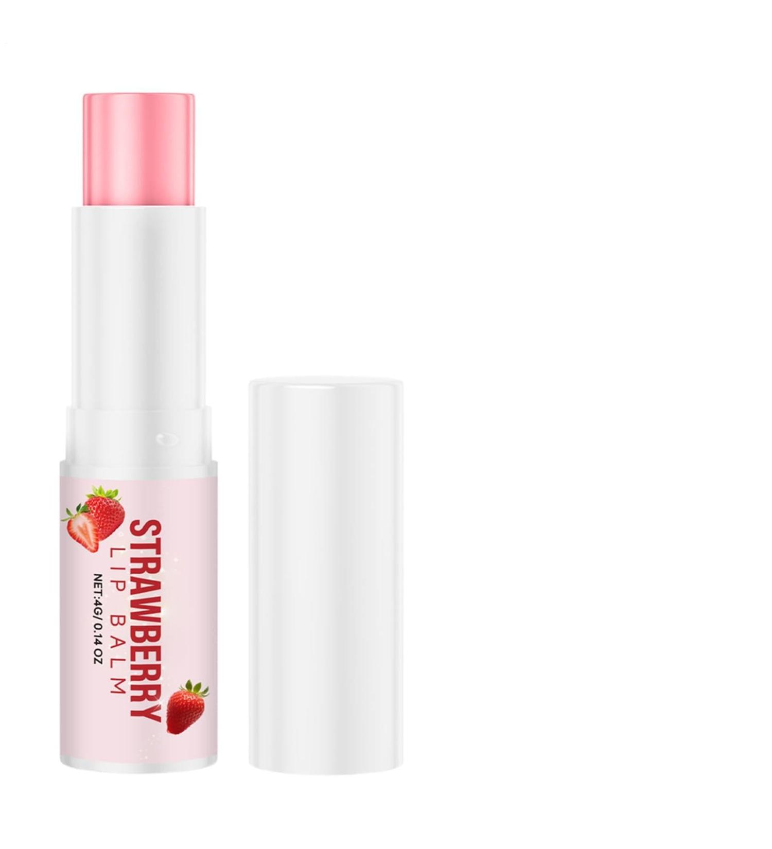 Natural Strawberry Lip Balm Nourishing and Moisturizing | Moisturizing and Softening Lip Butter - For Women Men and Girls - Ideal for Winter Travel Parties Everyday Use Work and Birthdays - Buy Online on GoSupps.com