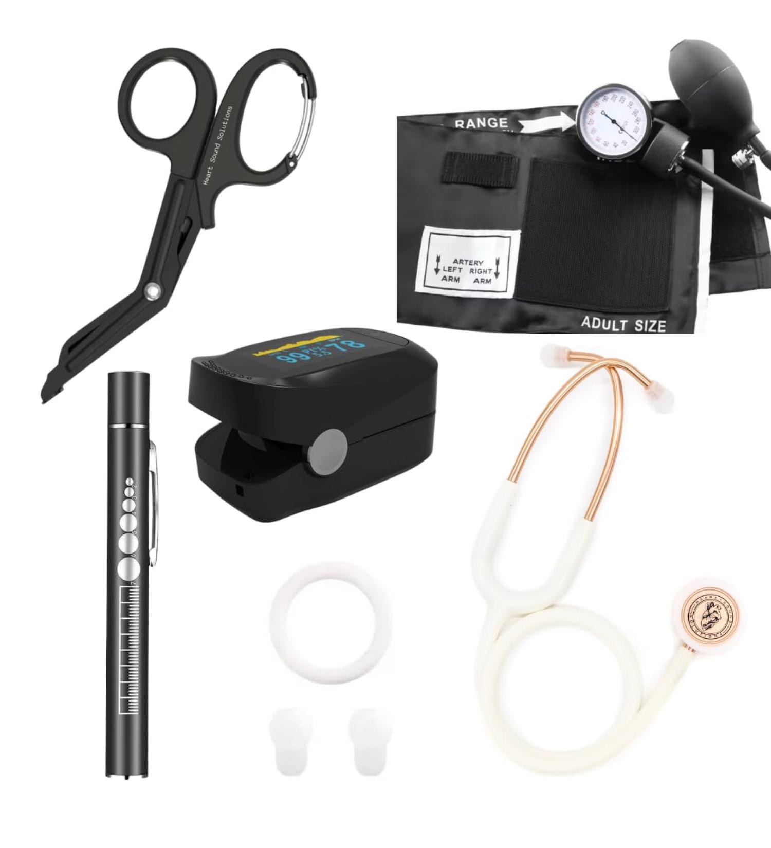 Assessment Kit for Doctors Nurses & Students - Signature Series Gold Stethoscope & Accessories | Shop Internationally - Buy Online on GoSupps.com