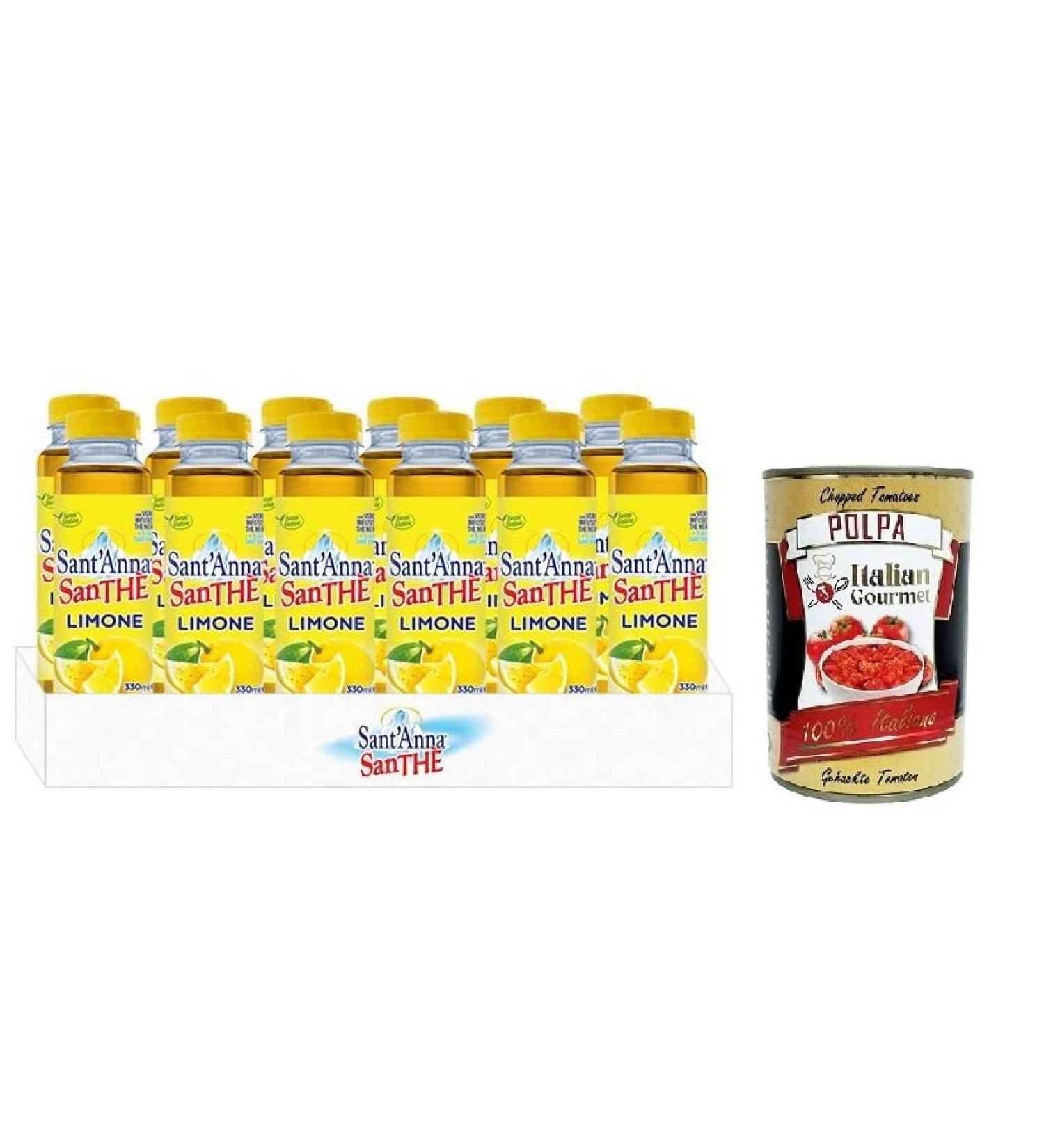 Italian Gourmet E.R. Sant'Anna Santh al Limone Pack of 12 disposable 330ml PET bottles + 400g Italian Gourmet Polpa di Pomodoro box - Buy Online on GoSupps.com