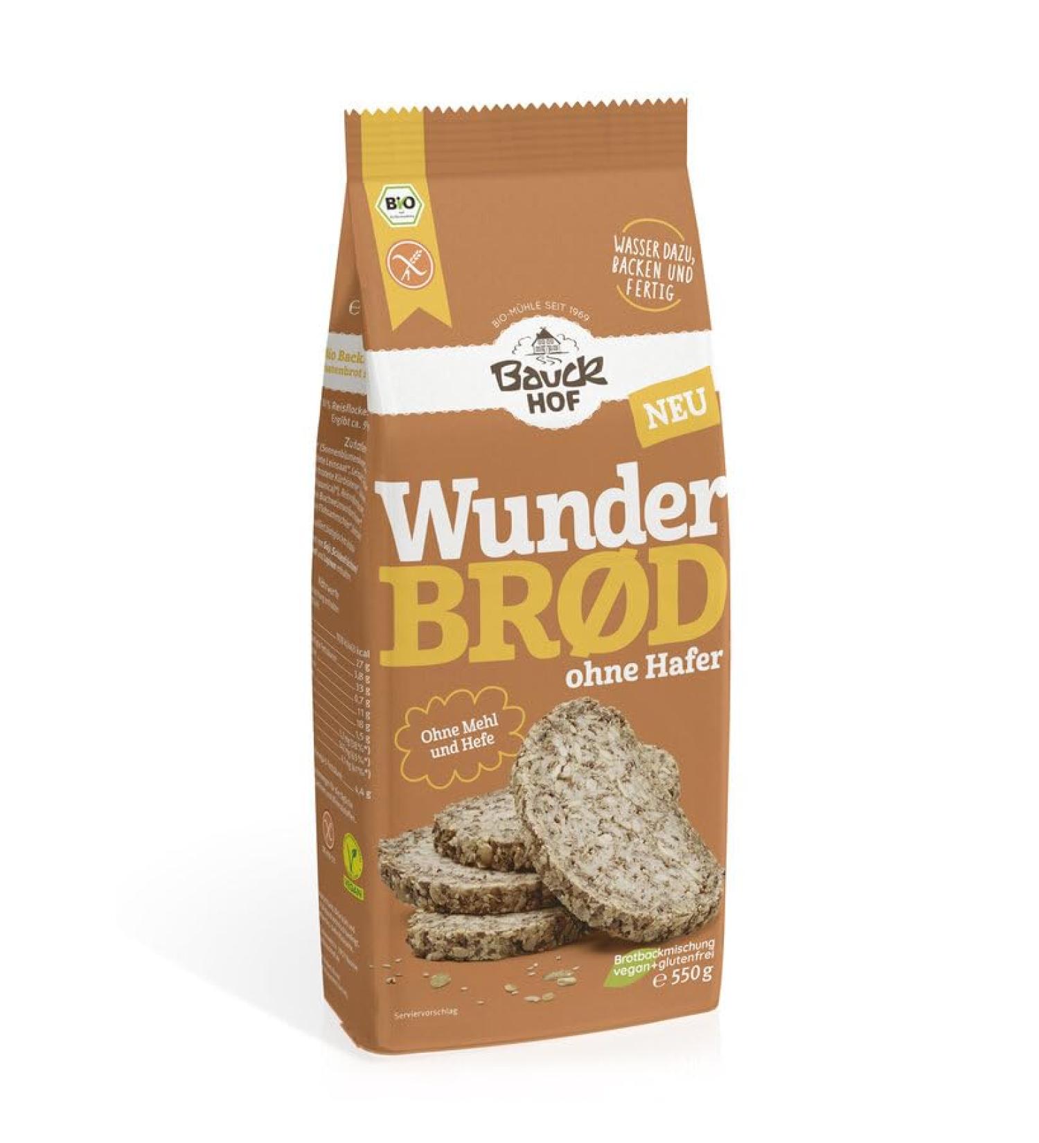 BAUCKHOF: Wunderbrod Oatmeal Free 550g