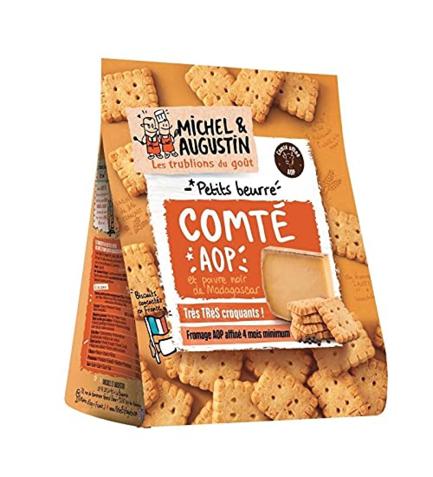 G n rique Petits Beurre Appetizer Biscuits with Comt Cheese and Pepper 100g - Delicious savory treat by MICHEL ET AUGUSTIN - Pack of 4