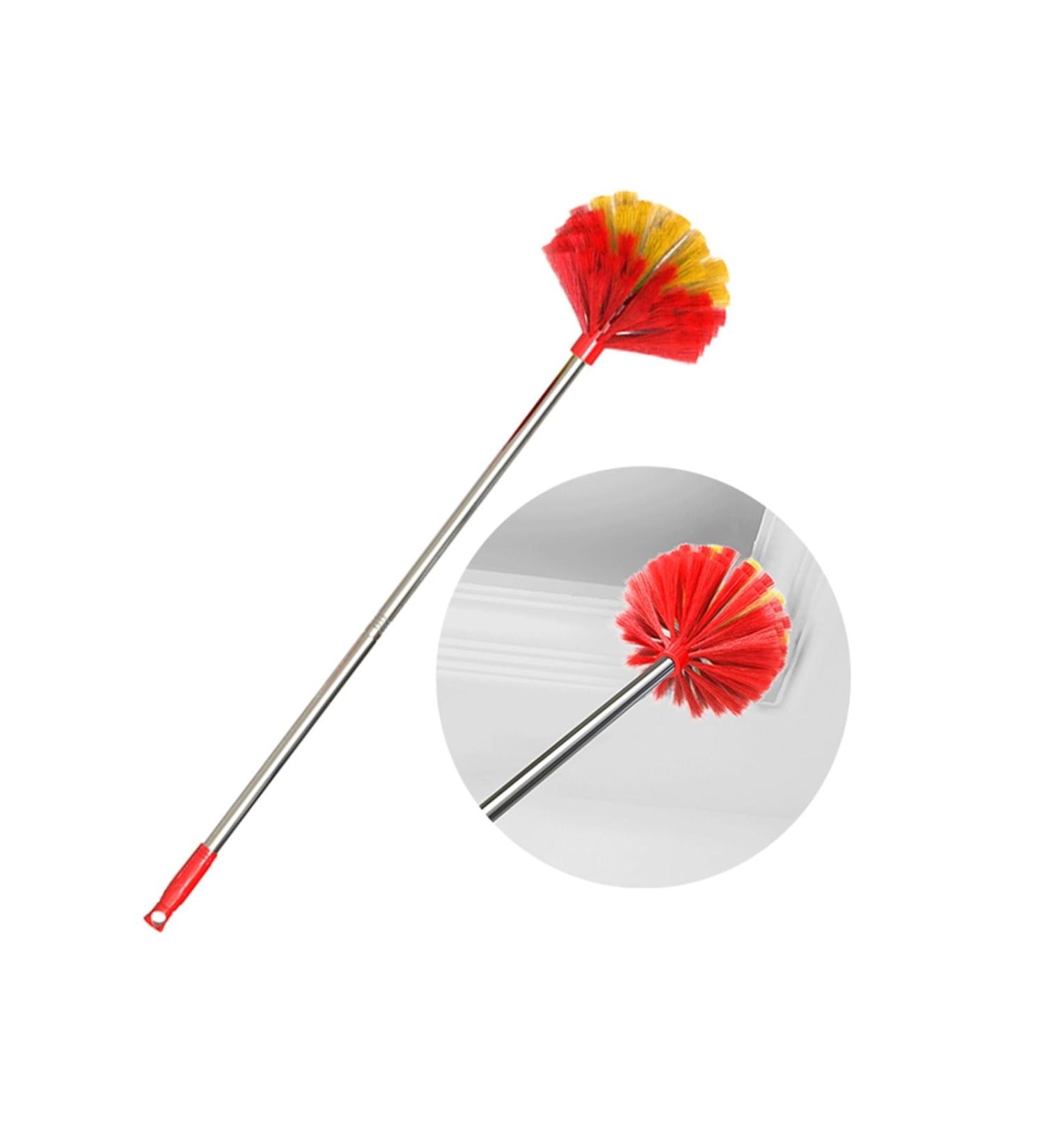 Spider Web Brush Ceiling Cleaning Duster with Extension Cord Cleaning Brush for Indoor and Outdoor High Reach Furniture Use for Outdoor and Indoor Spider Webs Red 230 Cm - Buy Online on GoSupps.com