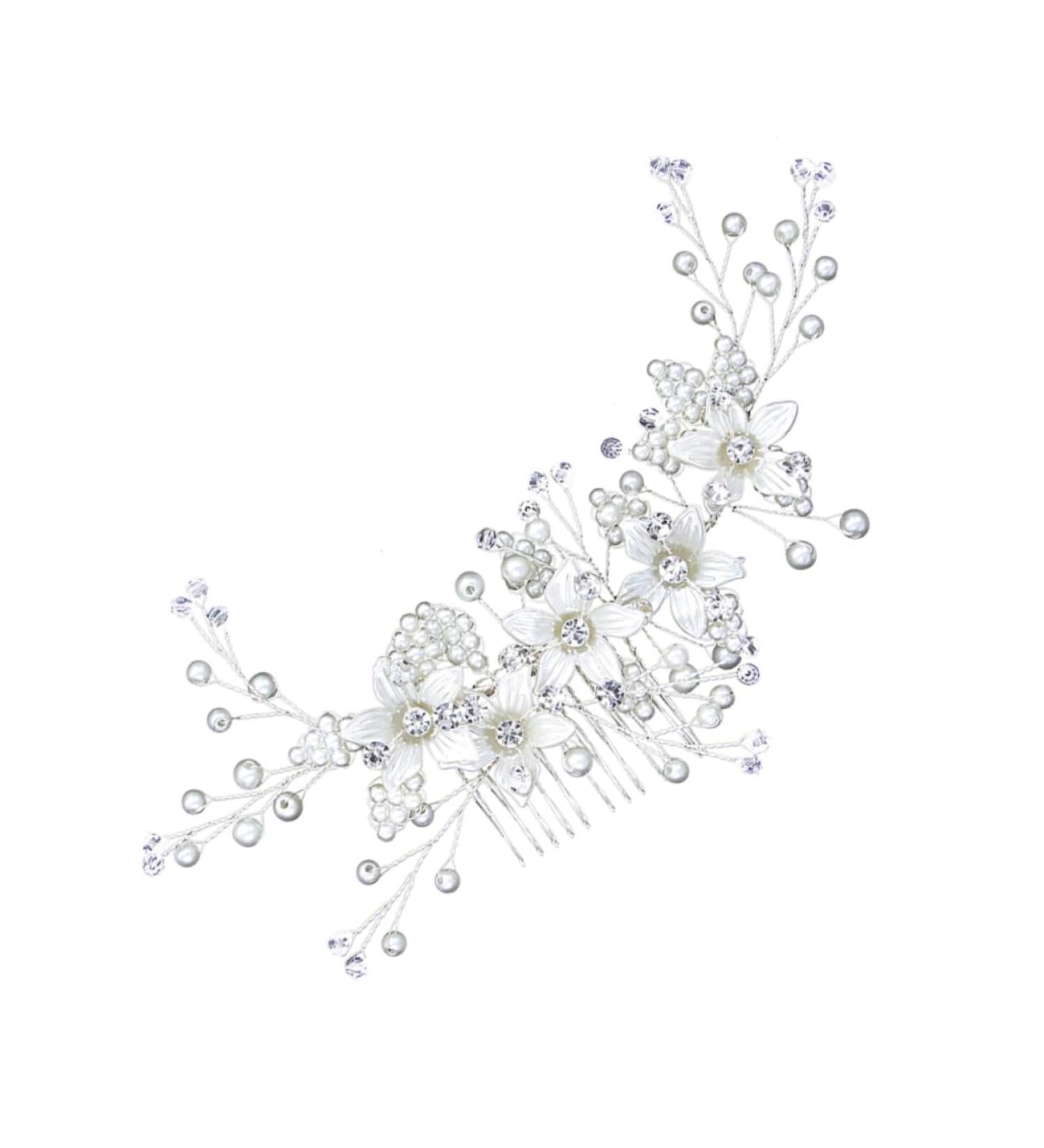 Didiseaon Pearl Hair Barrettes Pearl Flower Hair Comb Bride Insert Comb Bridal Hair Clip Bridal Headdress Wedding Headpiece Prom Headpiece Accessories Bridesmaid - Buy Online on GoSupps.com