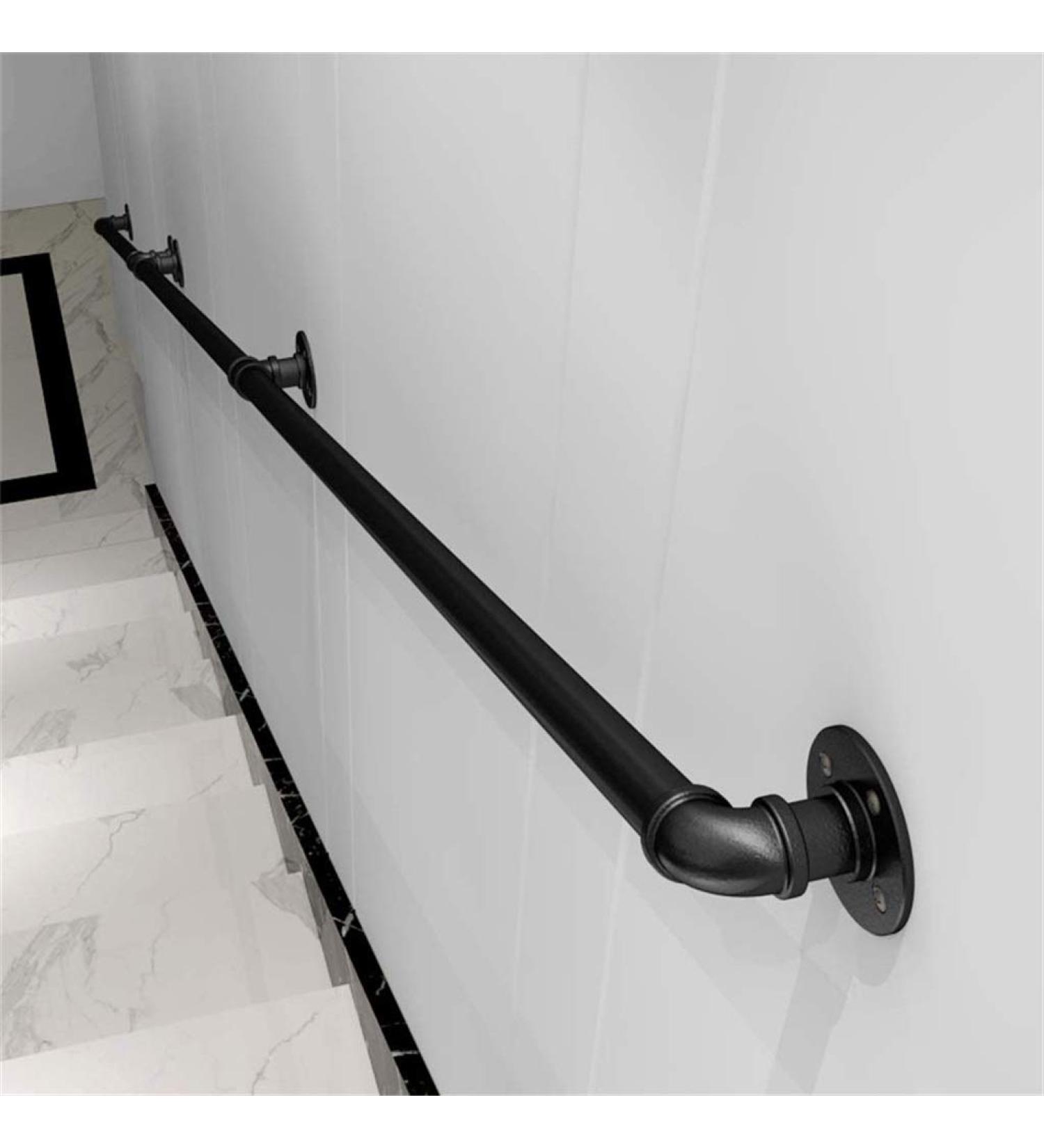 Stair Banister Handrail Handrail 3Ft Complete Kit Non-Slip Industrial Wind Wrought Iron Pipe Elderly Stairs Handrail Indoor and Outdoor Corridor Attic Support Rod - Buy Online on GoSupps.com
