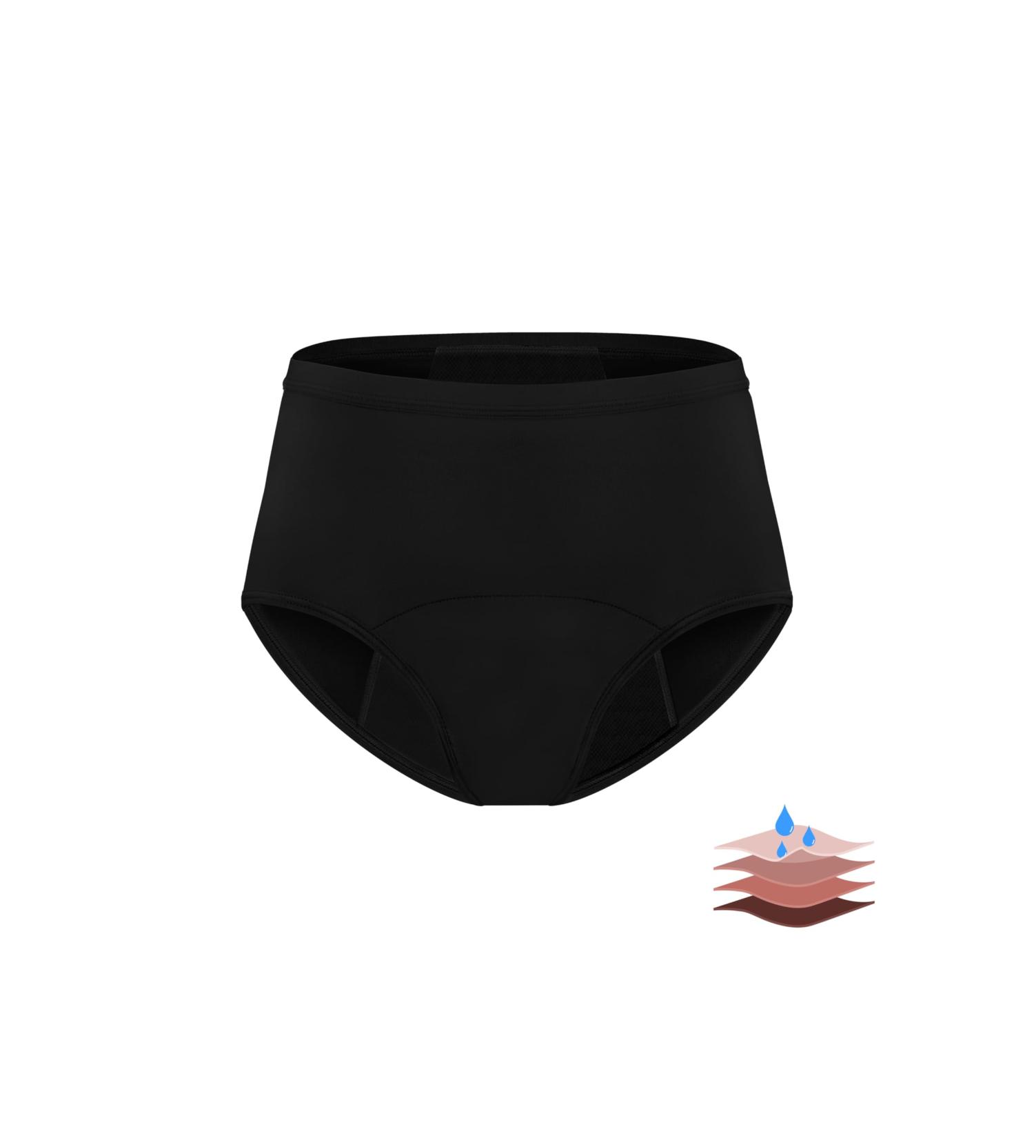 Leovqn Lace Trim Period Pants for Women - XS Heavy Flow Menstrual Underwear in New Black - Buy Online on GoSupps.com