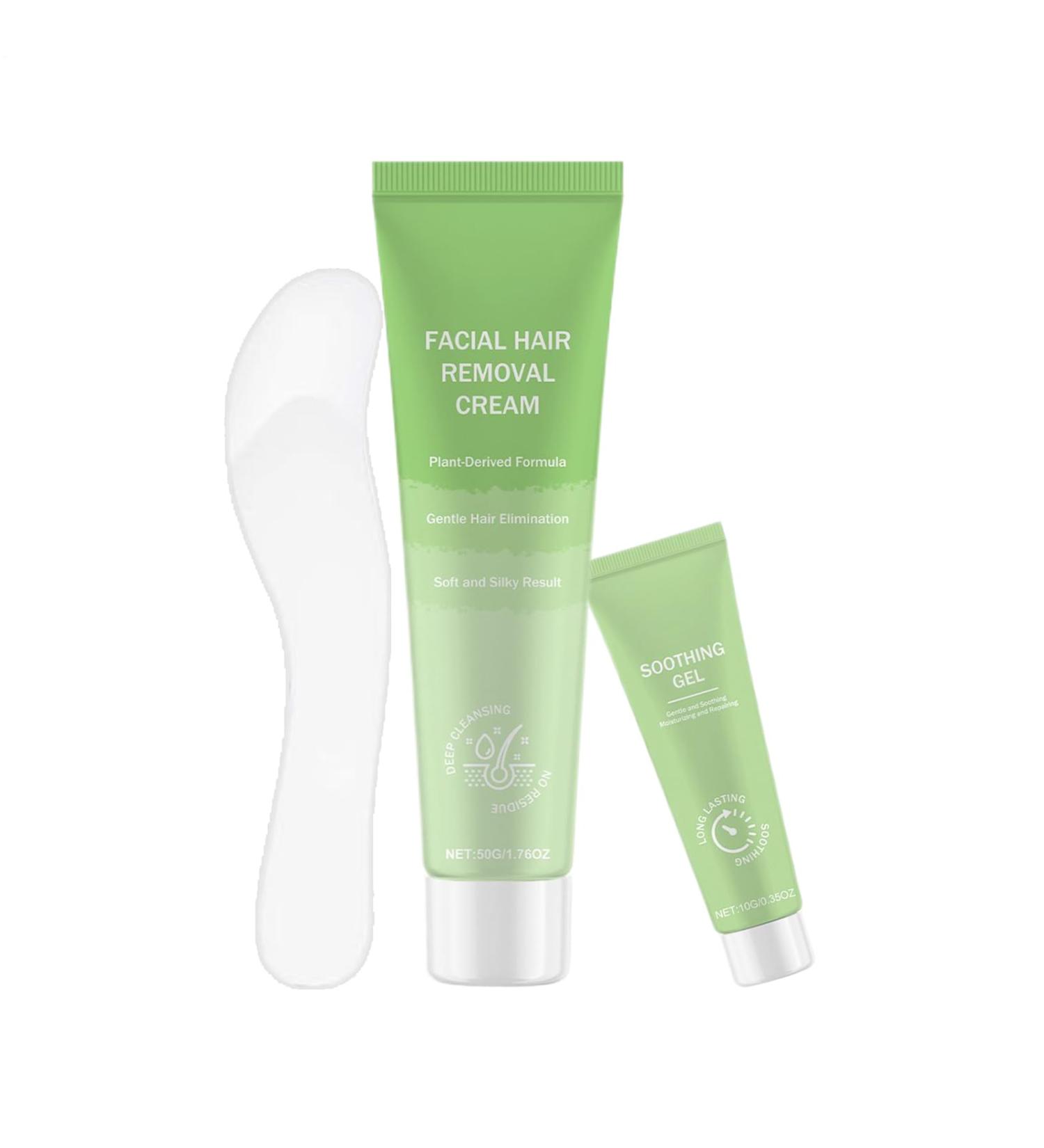 Hair Removal Cream for Women - 2-in-1 Soothing Skin Care Products | Facial Hair Removal Cream Kit | for Daily Use Holidays Weddings Summer Travel Beach Brides Women - Buy Online on GoSupps.com