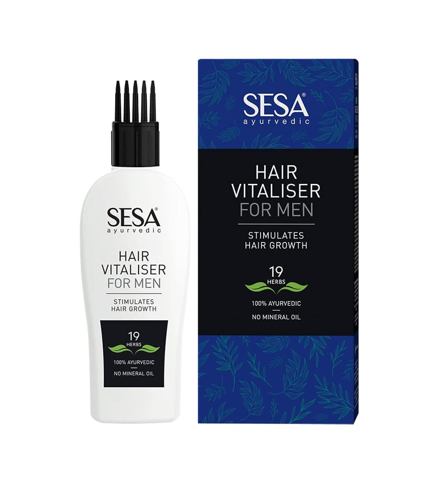 Sesa Ayurvedic Hair Vitaliser for Men - Hair Growth Formula with Comb Applicator - 100ml - Buy Online on GoSupps.com