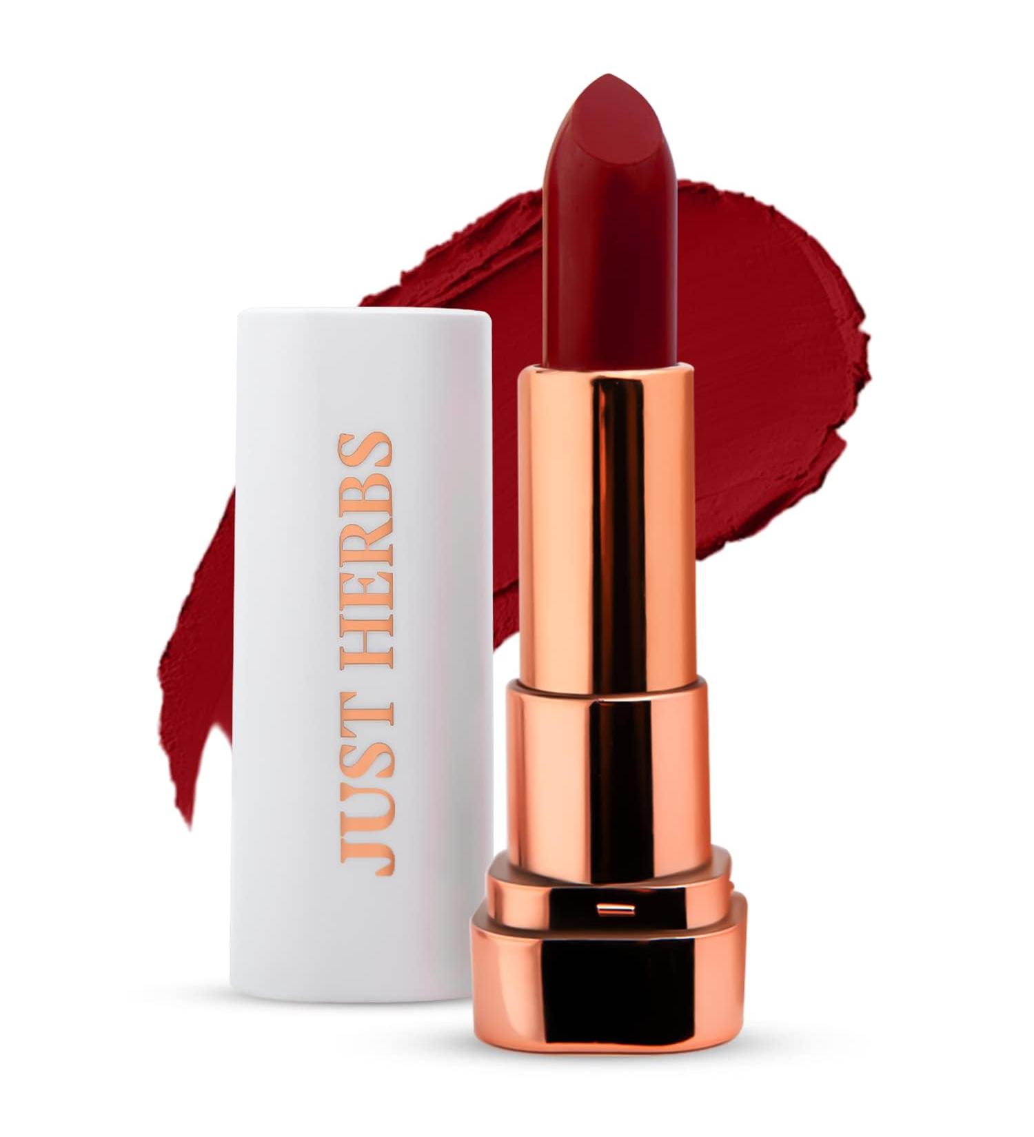 Green Velly Herbs Matte Lipstick Hydrating Nourishing and Liquid Waterproof Long Stay Relaxed Matte Bullet Lipsticks for Women 4.2 gm(Cherry Kiss) - Buy Online on GoSupps.com