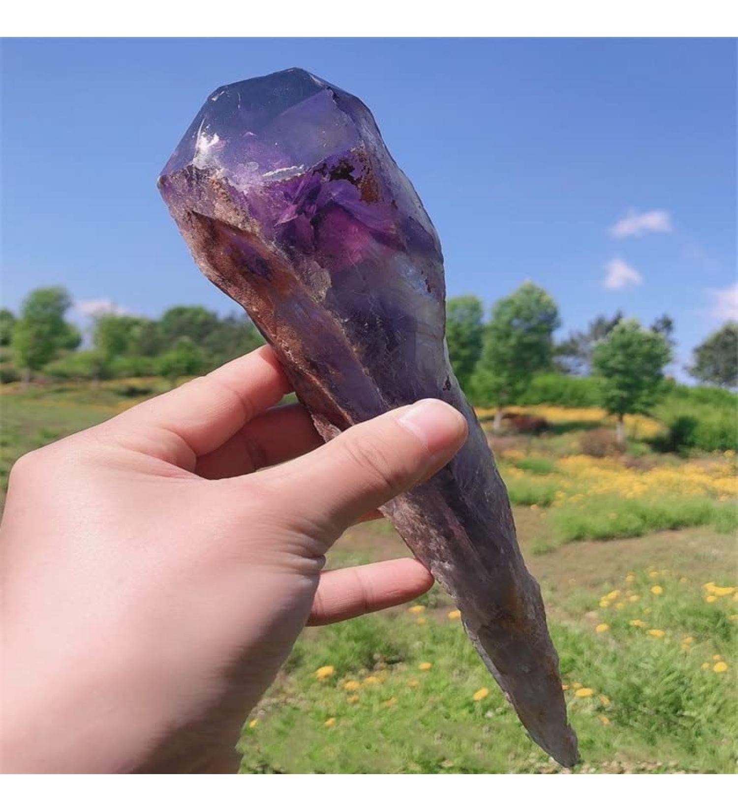 400-1.2kg Natural Amethyst Quartz Cluster Crystal Rod Point Specimen Scepter Power Gemstone Full of Texture (Size : 700-800g) - Buy Online on GoSupps.com
