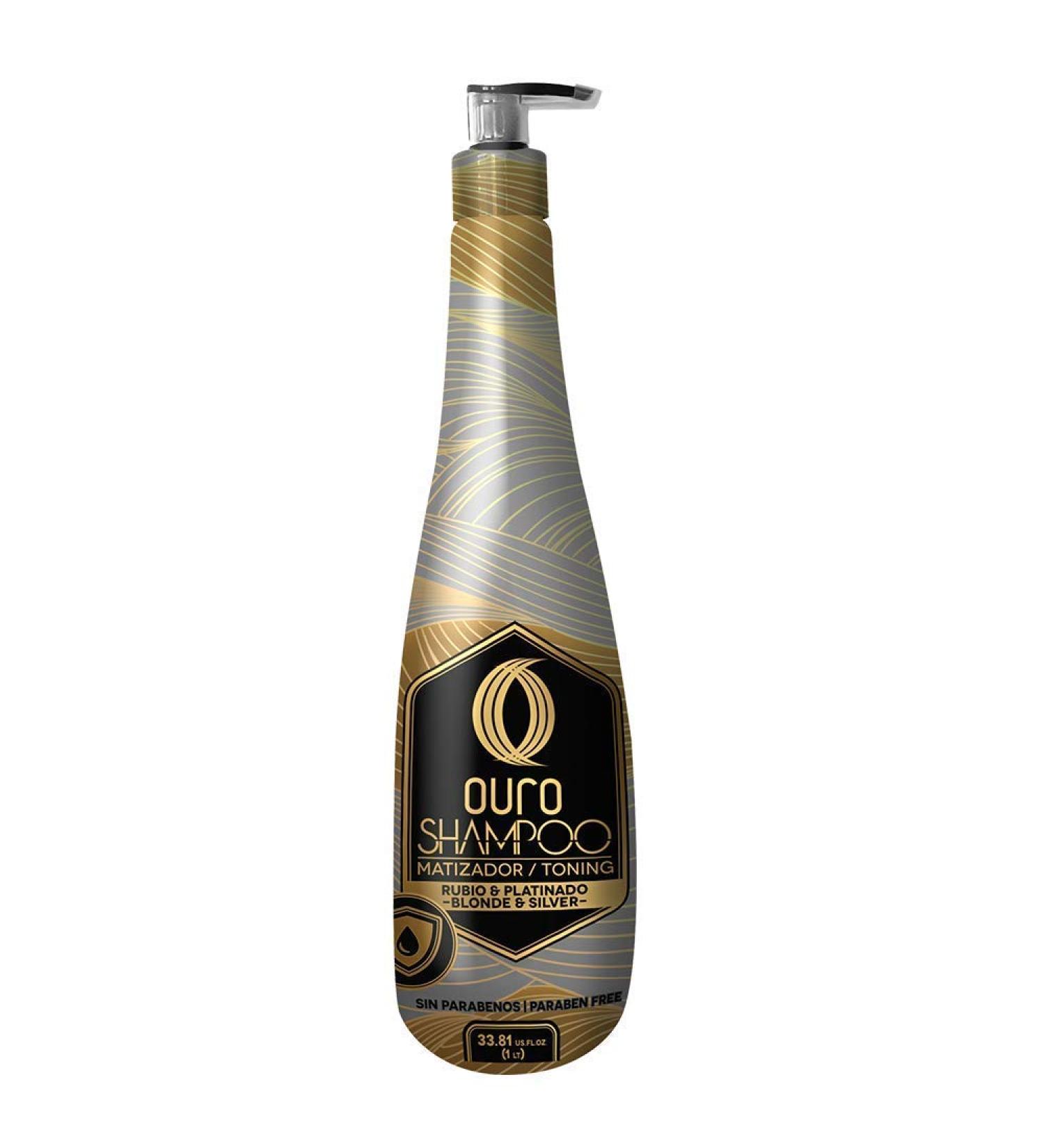 Ouro Shampoo Toning Nuance Blonde Silver Hair Treatment | Champu Matizador Para Cabellos Rubio y Platinado 33.8unces-1000mililiter