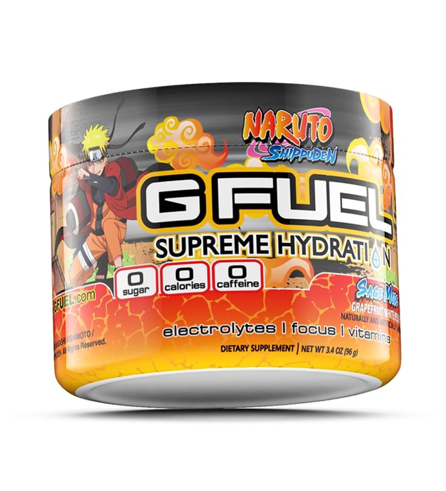 G Fuel Naruto Sage Supreme Hydration, Electrolyte Powder Mix for Energy & Focus, Sugar & Caffeine Free Supplement with Essential Vitamins & Minerals, Grapefruit WhitePeach Flavor, 3.3 oz - 30 Servings Grapefruit White Peach - Buy Online on GoSupps.com
