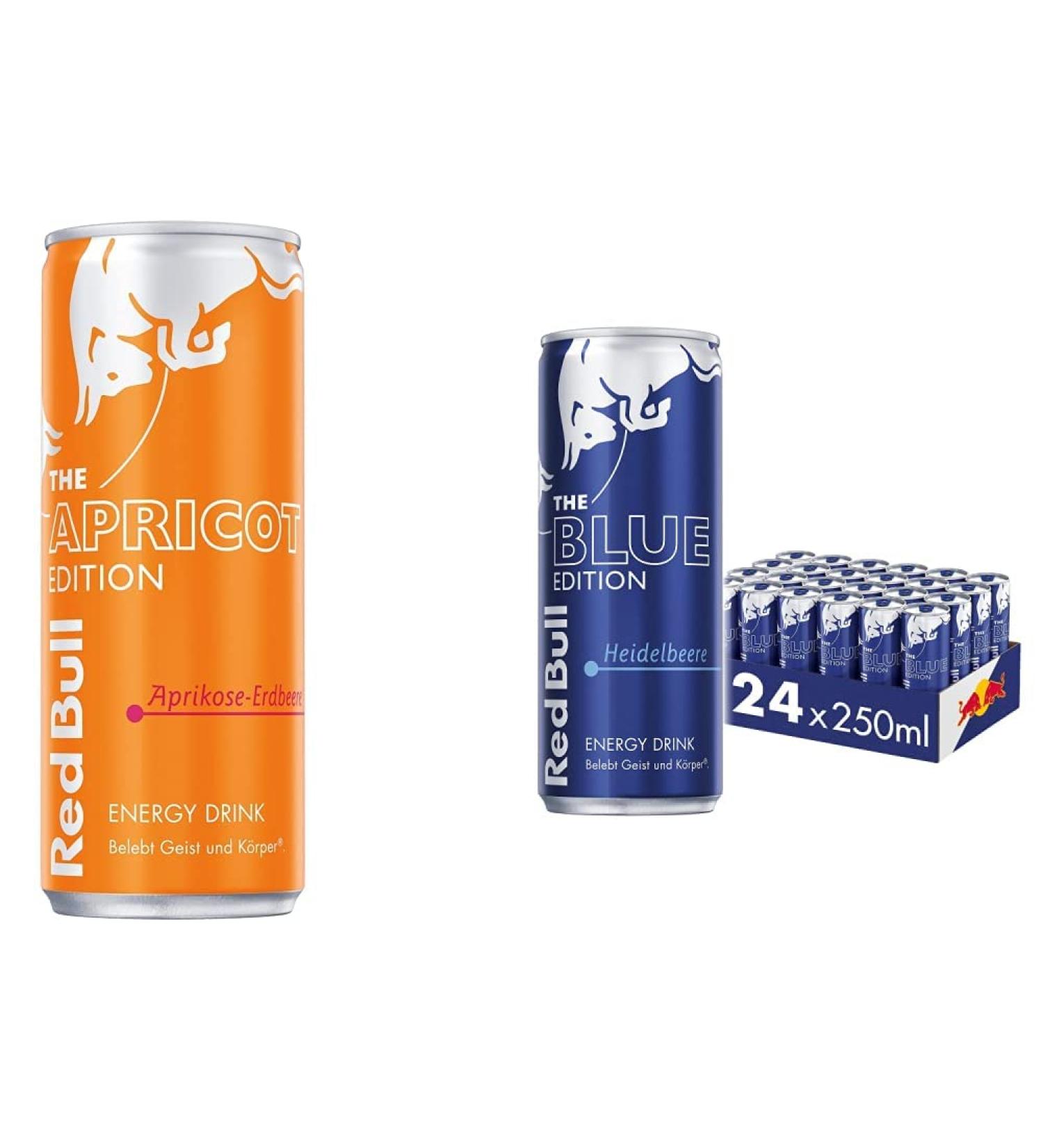 Buy Red Bull Energy Drink Set - Apricot & Blue Edition (24 x 250ml) - International Shipping Available - Buy Online on GoSupps.com