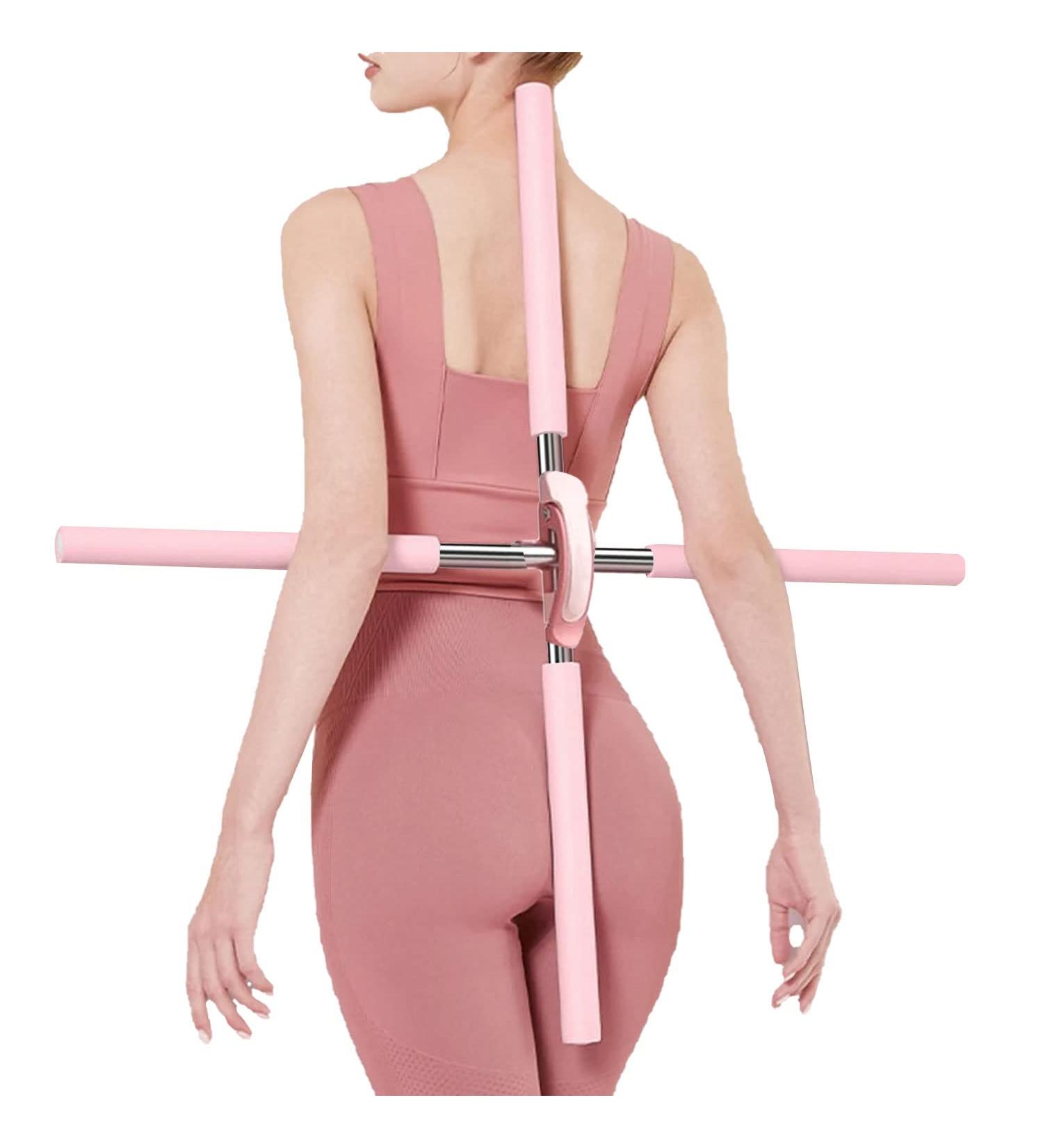 DREAM BRIGHT Premium Quality Pink Yoga Stick Posture Corrector for Women - Back Straightener Hunchback Corrector - Yoga Club Essential - Buy Online on GoSupps.com
