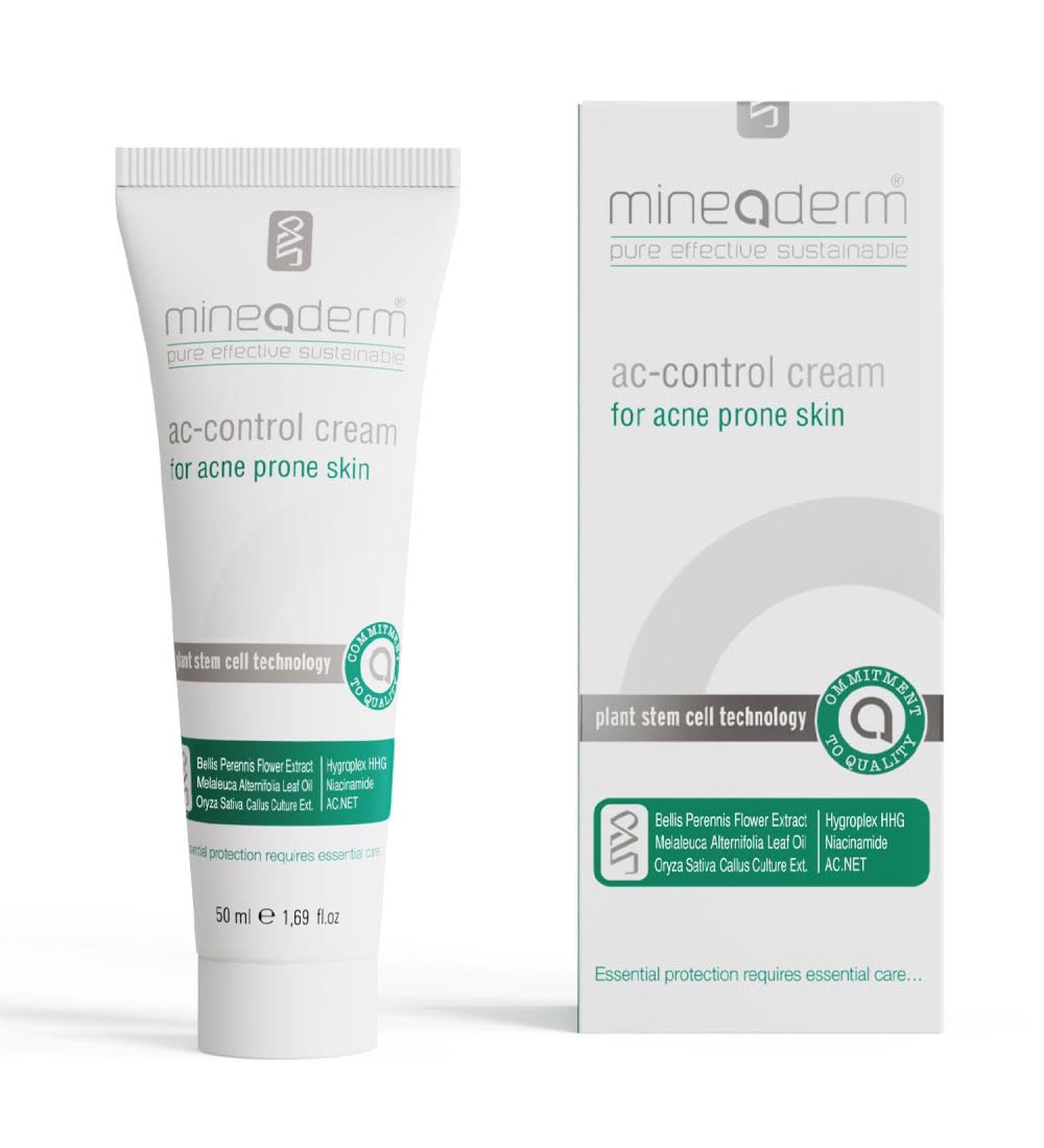 Mineaderm AC Control Cream for Oily & Acne-Prone Skin Lightweight Face Moisturizer with Tea Tree Oil Niacinamide & AC.NET Oil-Balancing Non-Drying Formula 1.69 fl oz - Buy Online on GoSupps.com