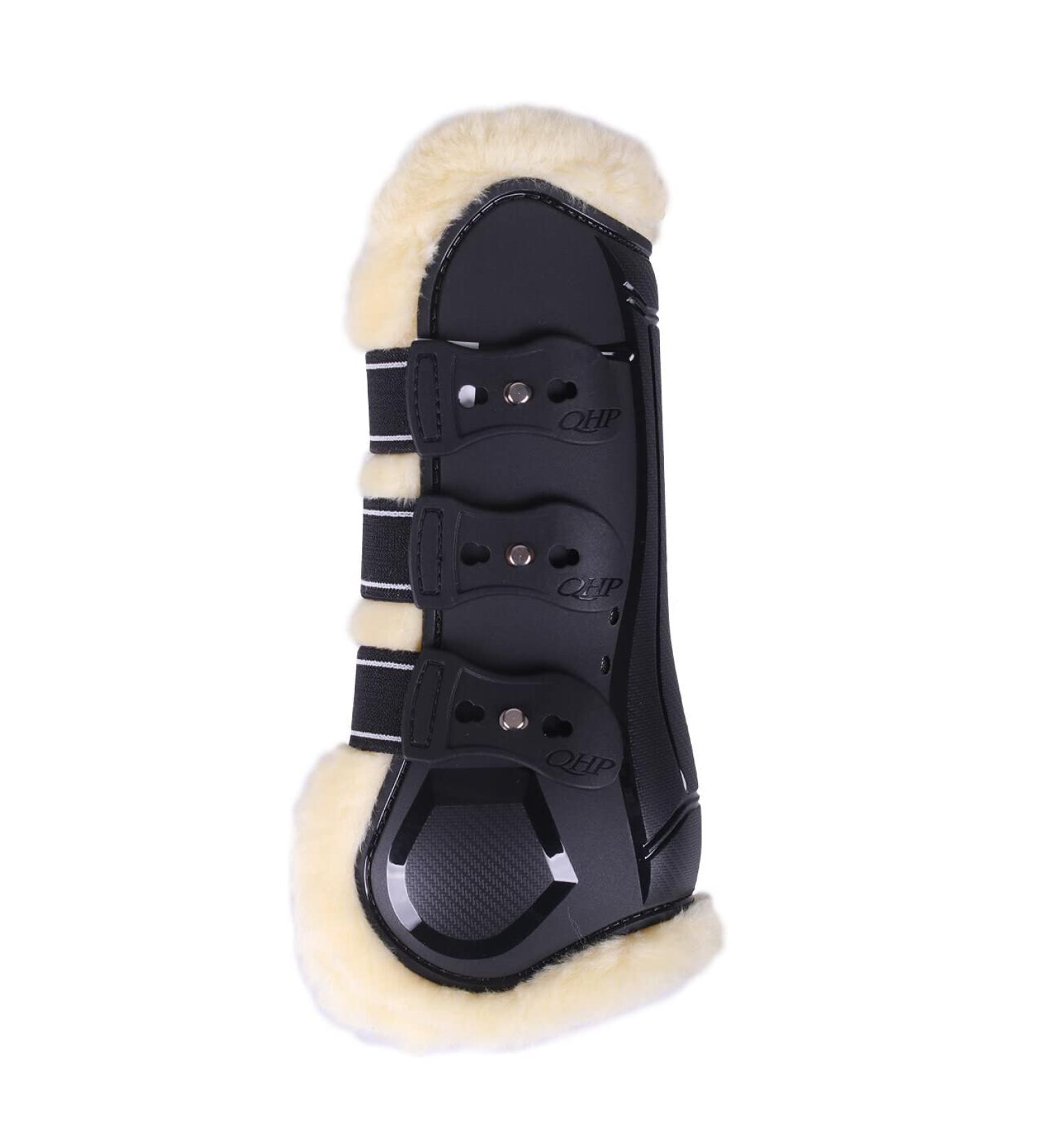 QHP Ontario gaiters with faux fur lining and quick fasteners (Warmblood Black)
