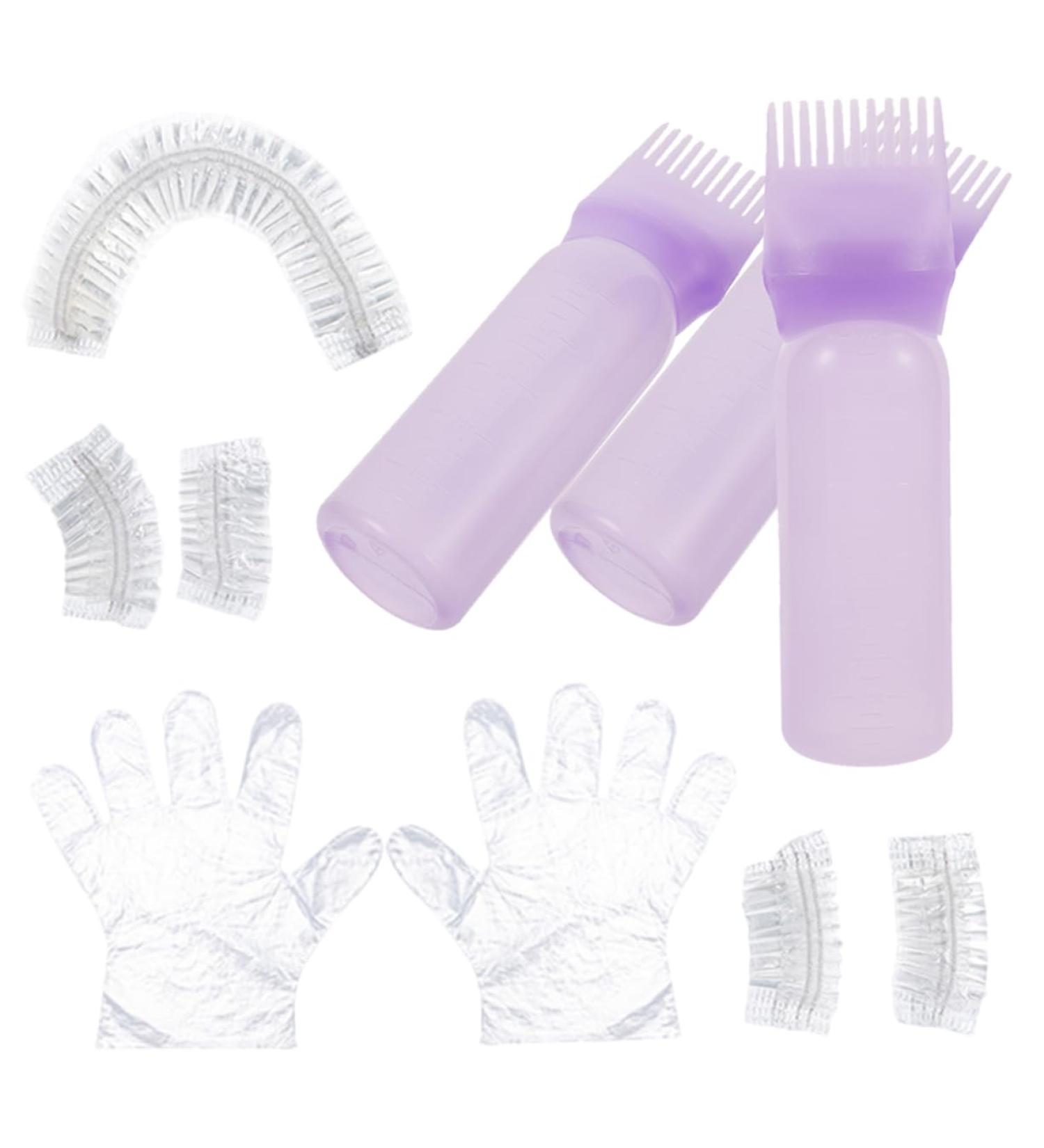 POPETPOP 1 Set Bleach Kit Hair Coloring Kit Bleach Hair Kit Hair Oil Bottle Hair Dye Kit Hair Oil Applicator Hair Dye Gloves Root Comb Applicator Bottle Earmuffs Purple Plastic Portable - Buy Online on GoSupps.com