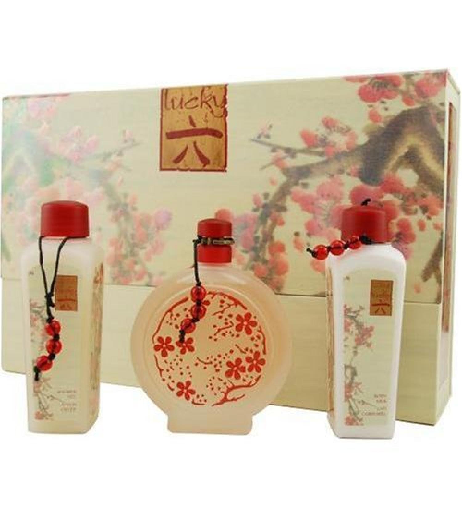 Lucky Number 6 By Lucky Brand For Women. Set-eau De Parfum Spray 3.4 OZ & Body Milk 3.4 OZ & Shower Gel 3.4 OZ