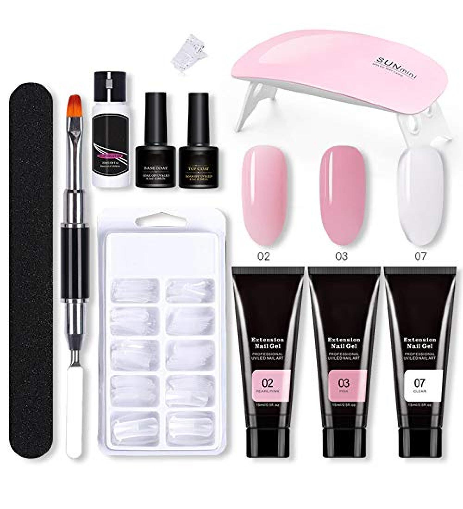 Gel Nail Starter Kit Nail Manicure Salon Set Professional UV Gel Nail Builder Nail Art Tools Set Quick Nail Builder Enhancement Easy Polygel Kit for Starter and Technician - Buy Online on GoSupps.com