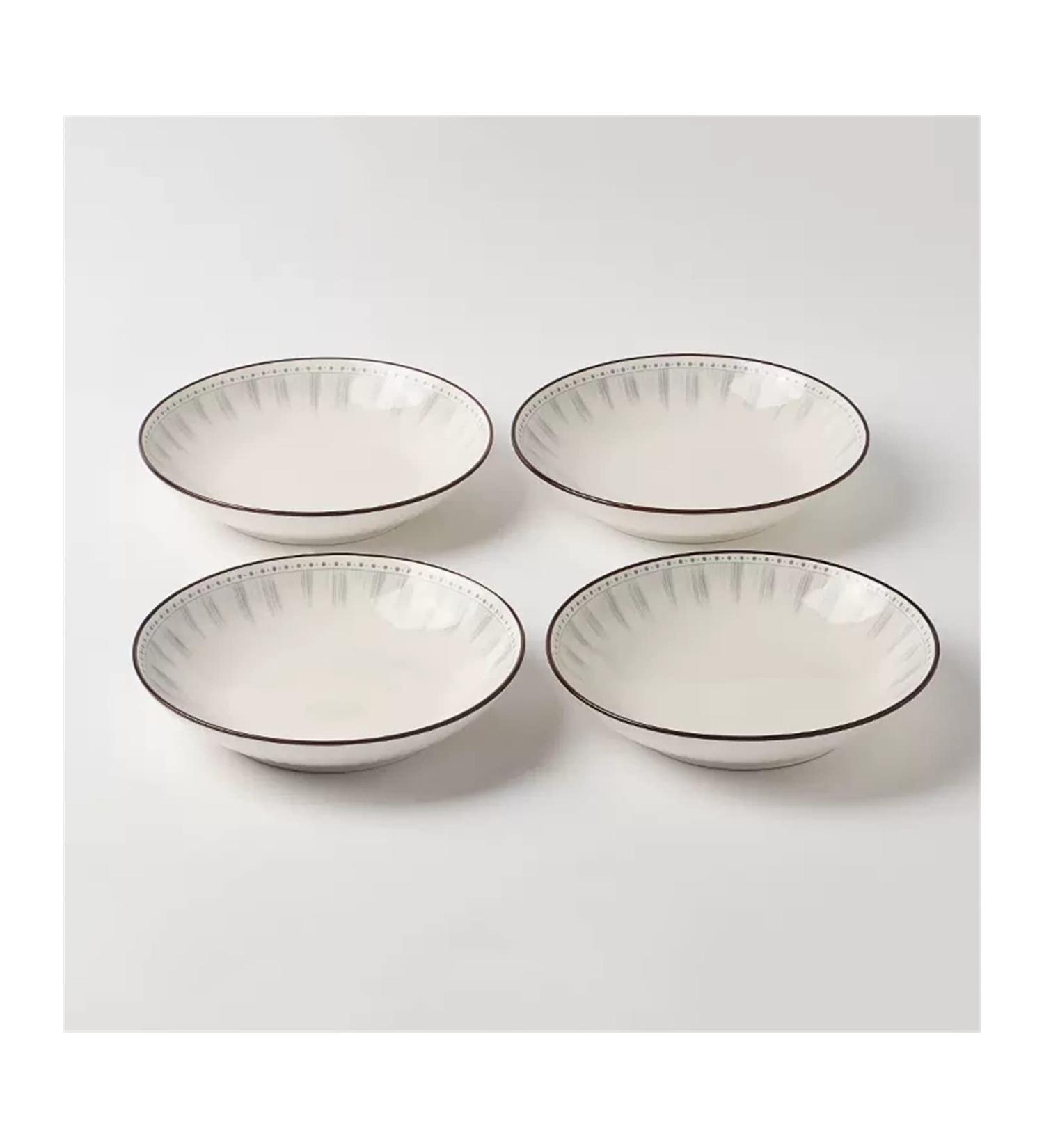 Dinnerware Dishes Plates Ceramic Plate Household Dish Dish White Circular Kitchen Restaurant Dish Simple Line Shape Deep Plate Soup Plate Vintage Dish Set of 4/6 Dinner Restaurant Family Party Plates Medium B - Buy Online on GoSupps.com