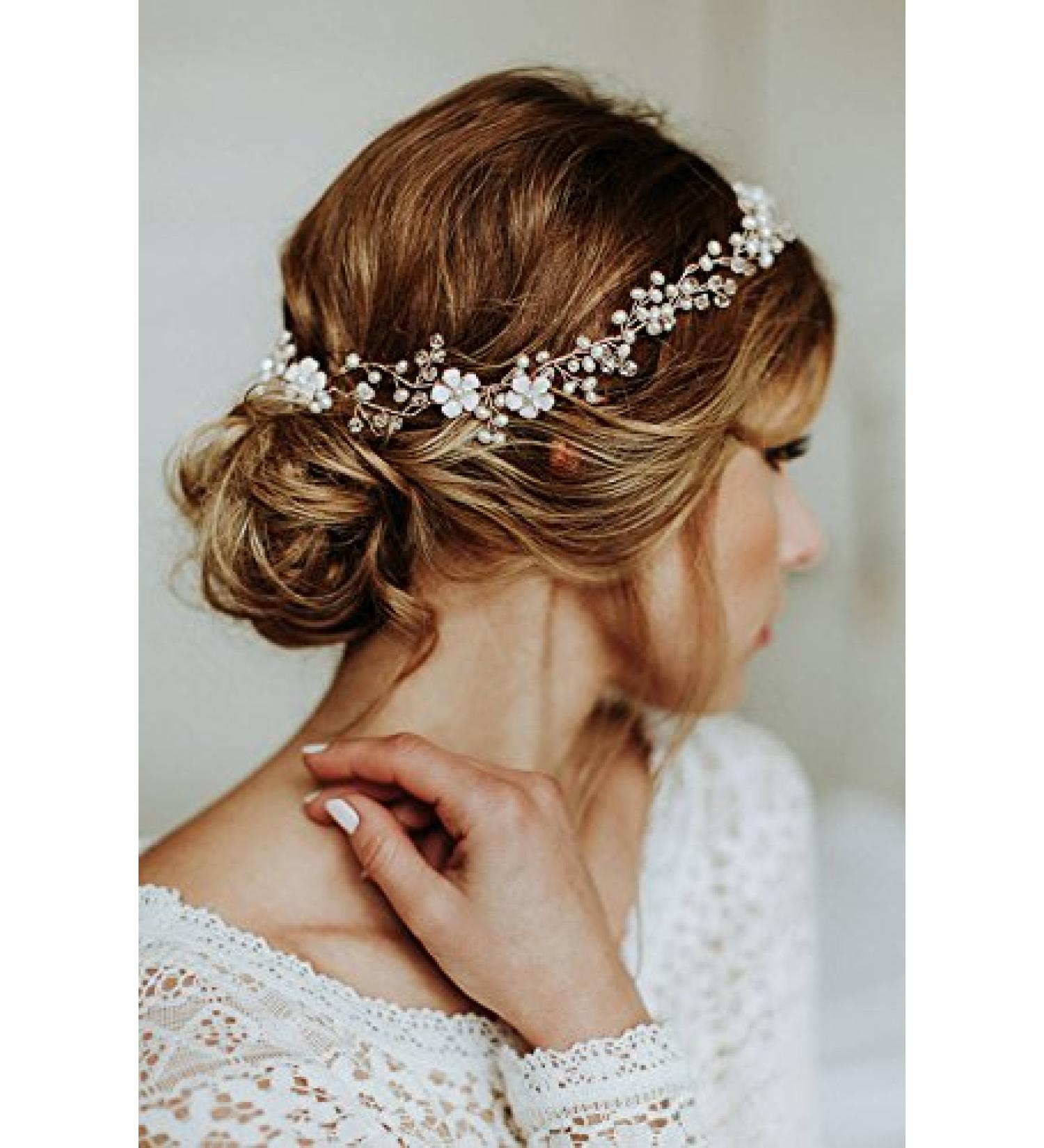 Kercisbeauty Headband with White Flowers & Pearls - Elegant Silver Hair Accessory for Women | International Shipping Available - Buy Online on GoSupps.com