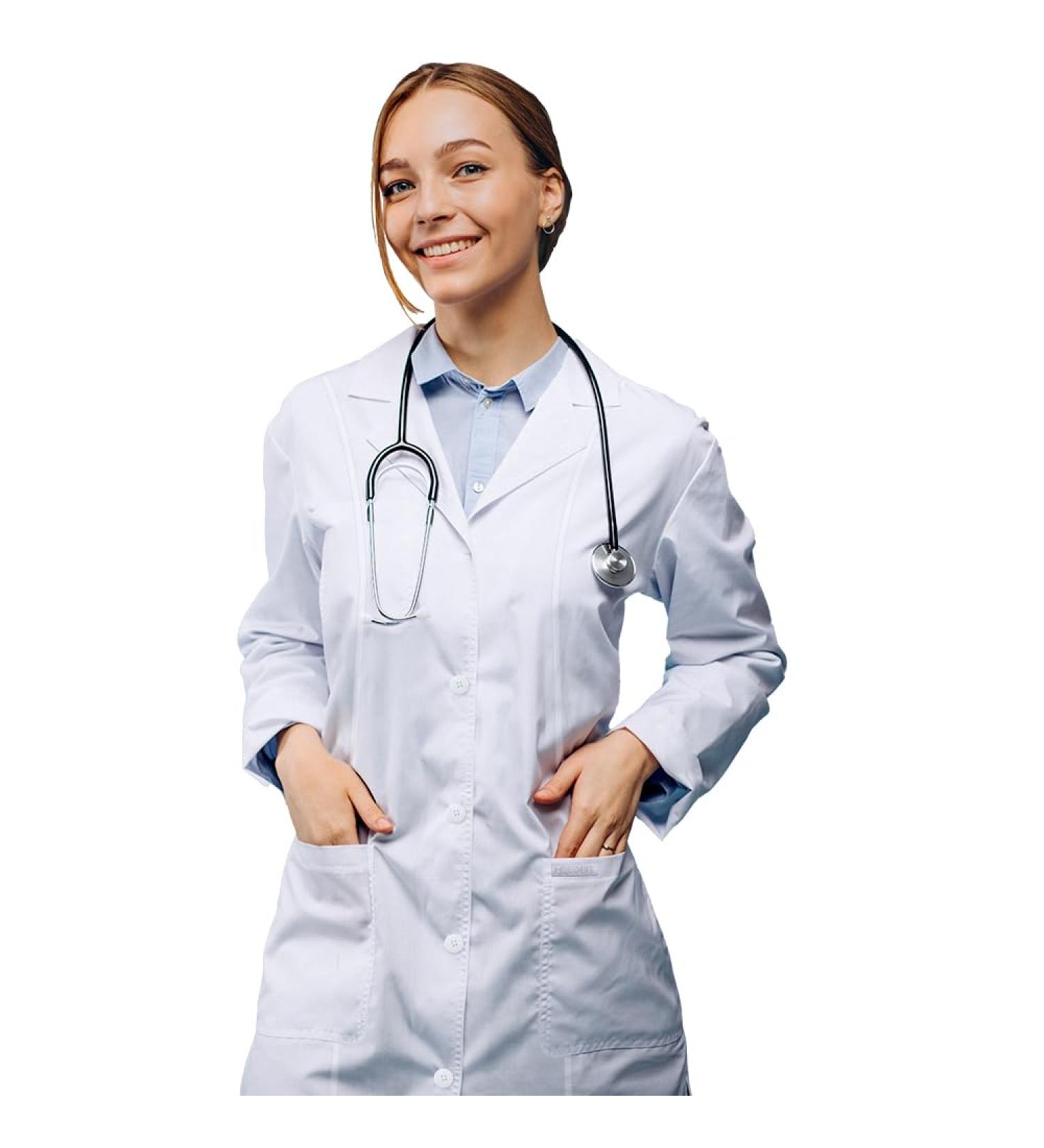 HEEDFIT Premium Quality Women's Lab Coat - Full Poly-Cotton 35 Long, Reusable, Size Medium - Buy Online on GoSupps.com