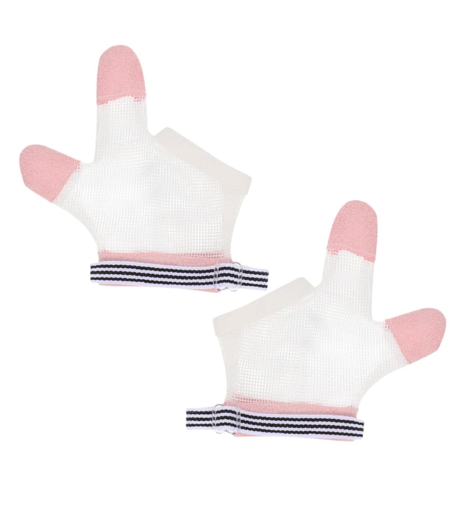 DOITOOL Kids Pink Net Biting Gloves 1 Pair | Children's Mittens for Baby Hands | 11X9.5CM - Buy Online on GoSupps.com