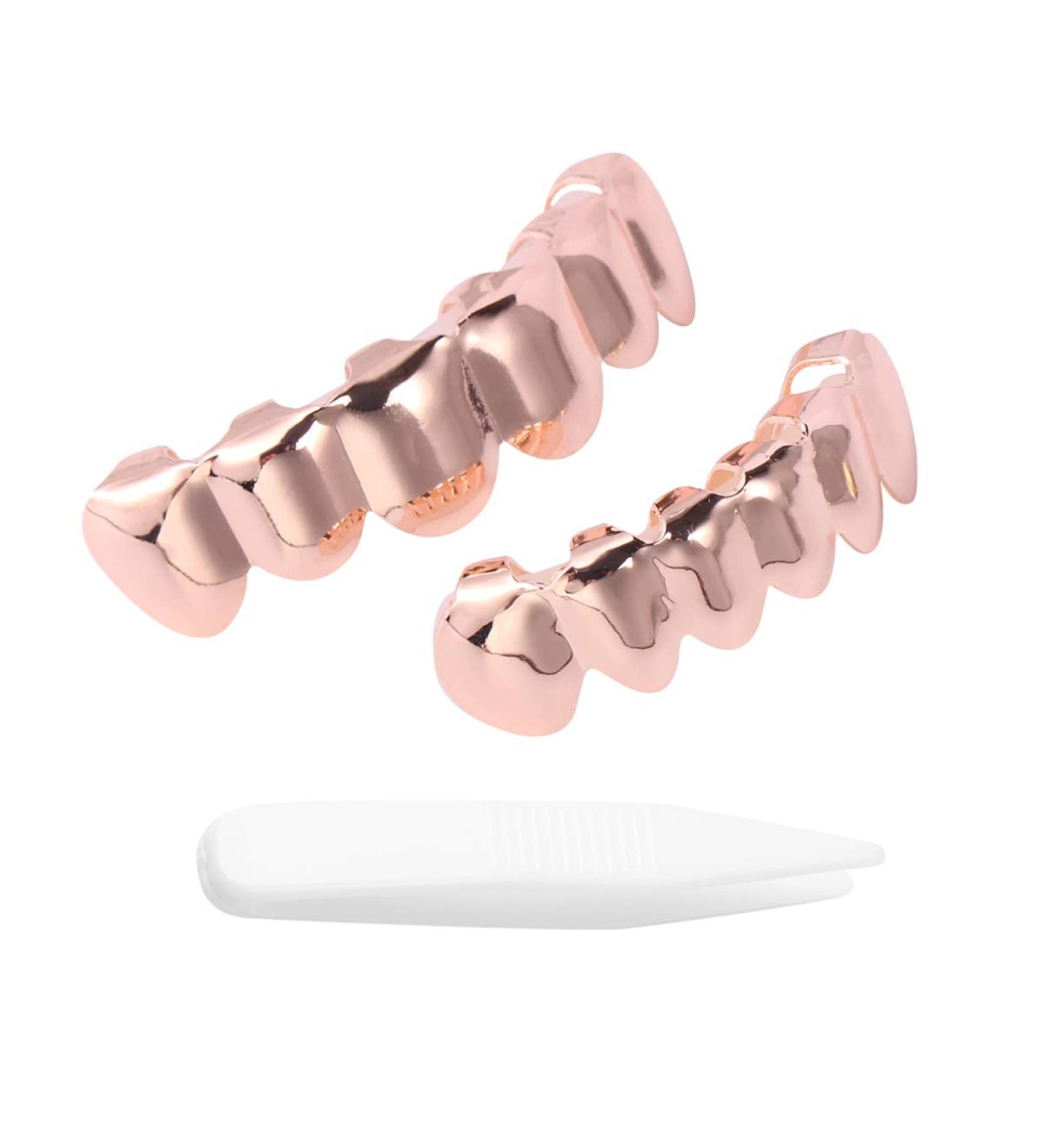 Vaguelly Galvanized Braces Rappers Mouth Clip - Golden Teeth Halloween Hip-Hop Punk Accessories - Buy Online on GoSupps.com