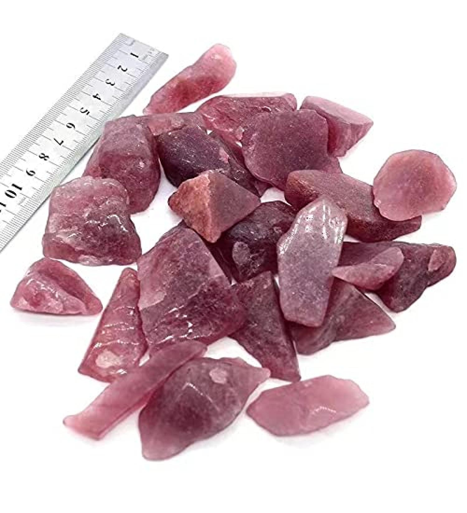 300g Natural raw Polished Strawberry Quartz Crystal Stones Natural Luster - Buy Online on GoSupps.com