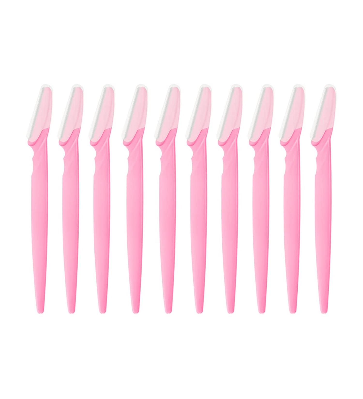 10 Eyebrow Razor Facial Epilator Trimmer - Pink Peeling Skin Tool for Precision Grooming | International Shipping Available - Buy Online on GoSupps.com