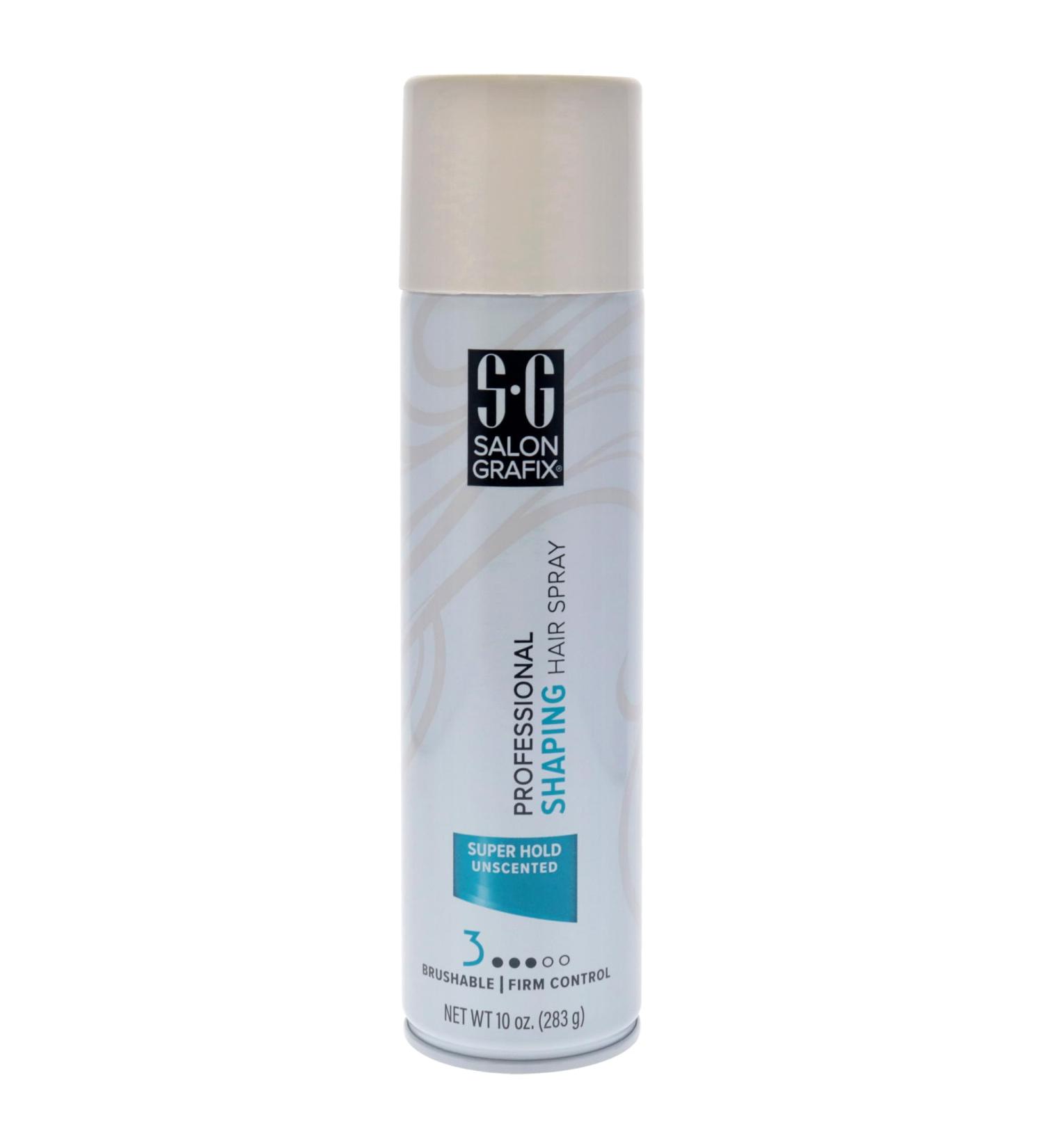 Salon Grafix Shaping Hair Spray Super Hold - Flexible and Brushable - Hairspray for Women and Men - Professional Quality Results - Unscented - 10 oz 10 Ounce (Pack of 1) - Buy Online on GoSupps.com