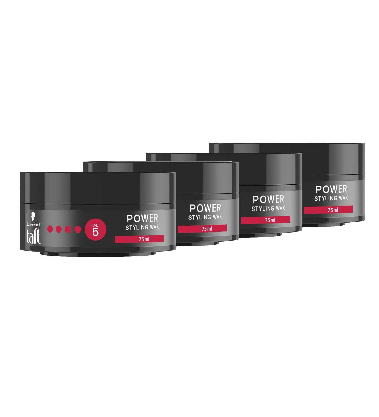 Schwarzkopf Taffel Styling Wax Power (4x75ml) - Vegan Hair Wax for 48-Hour Hold Gentle on Hair & Scalp | Buy Internationally - Buy Online on GoSupps.com