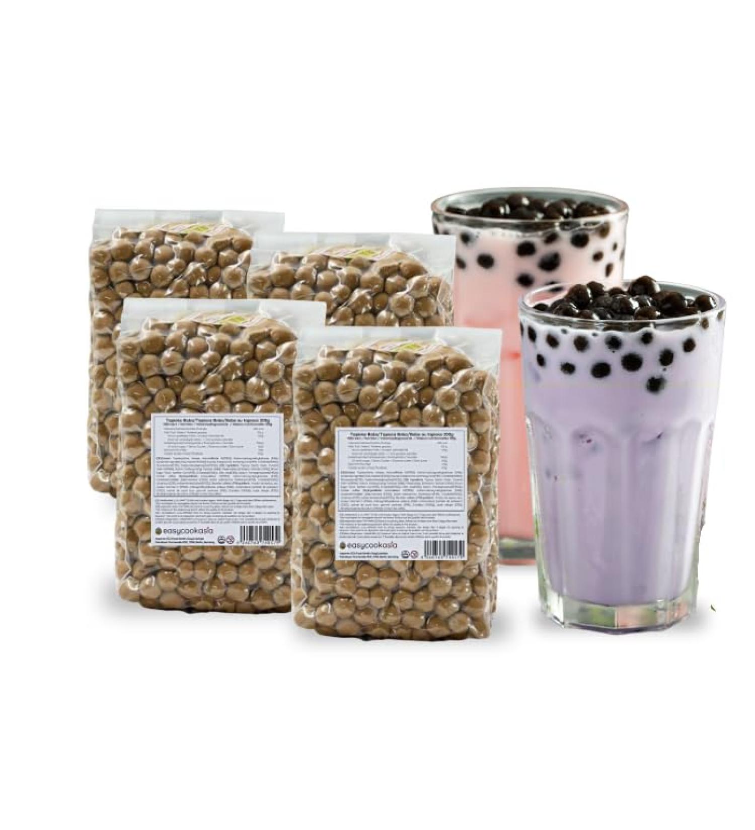 EasyCookAsia Tapioca Pearls - 4 x 200g | Authentic Taiwanese Boba for Perfect Bubble Tea - Buy Online on GoSupps.com