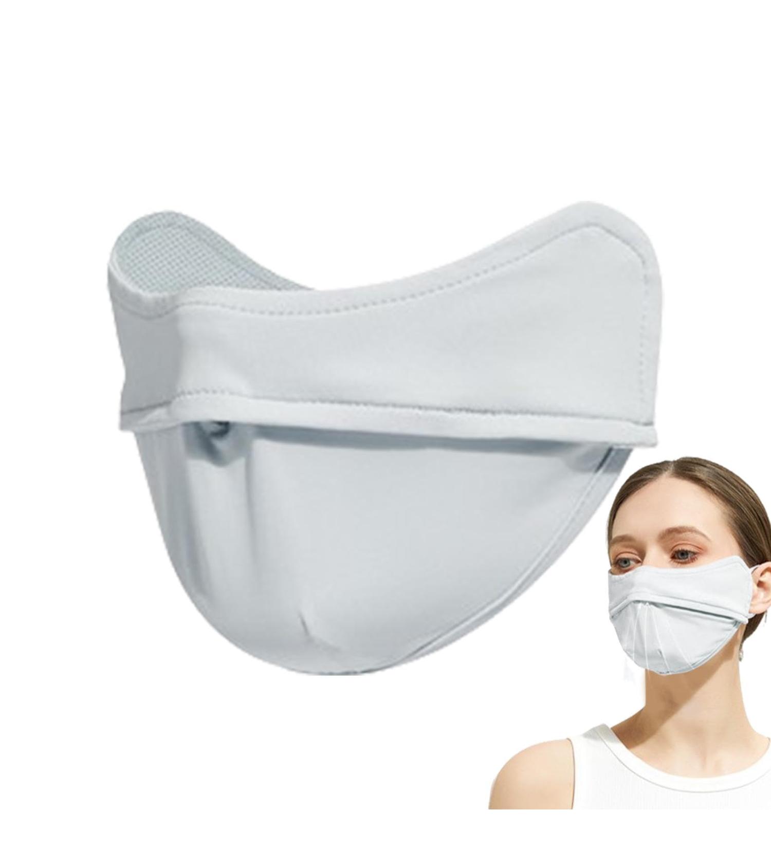 Missmisq UV Protection Face Cover - Adjustable UPF 50+ Sun Mask for Women | Washable Sports Facial Cover for Hiking & Mountaineering - Gray - Buy Online on GoSupps.com