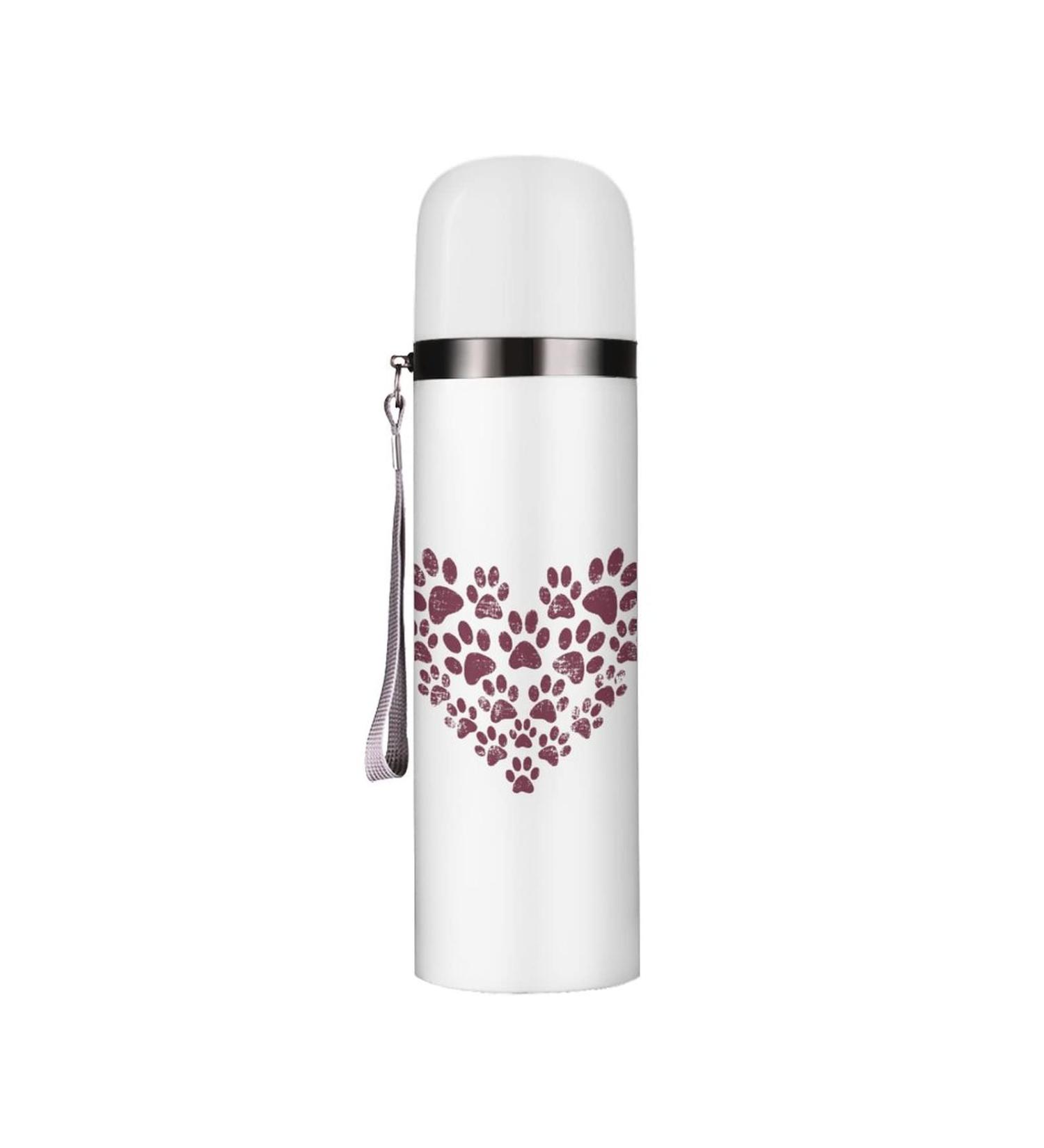 Dog Paws Print Heart Insulated Water Bottle 19 OZ Stainless Steel Travel Mug For Drink Sports Camping Hiking Outdoors - Buy Online on GoSupps.com