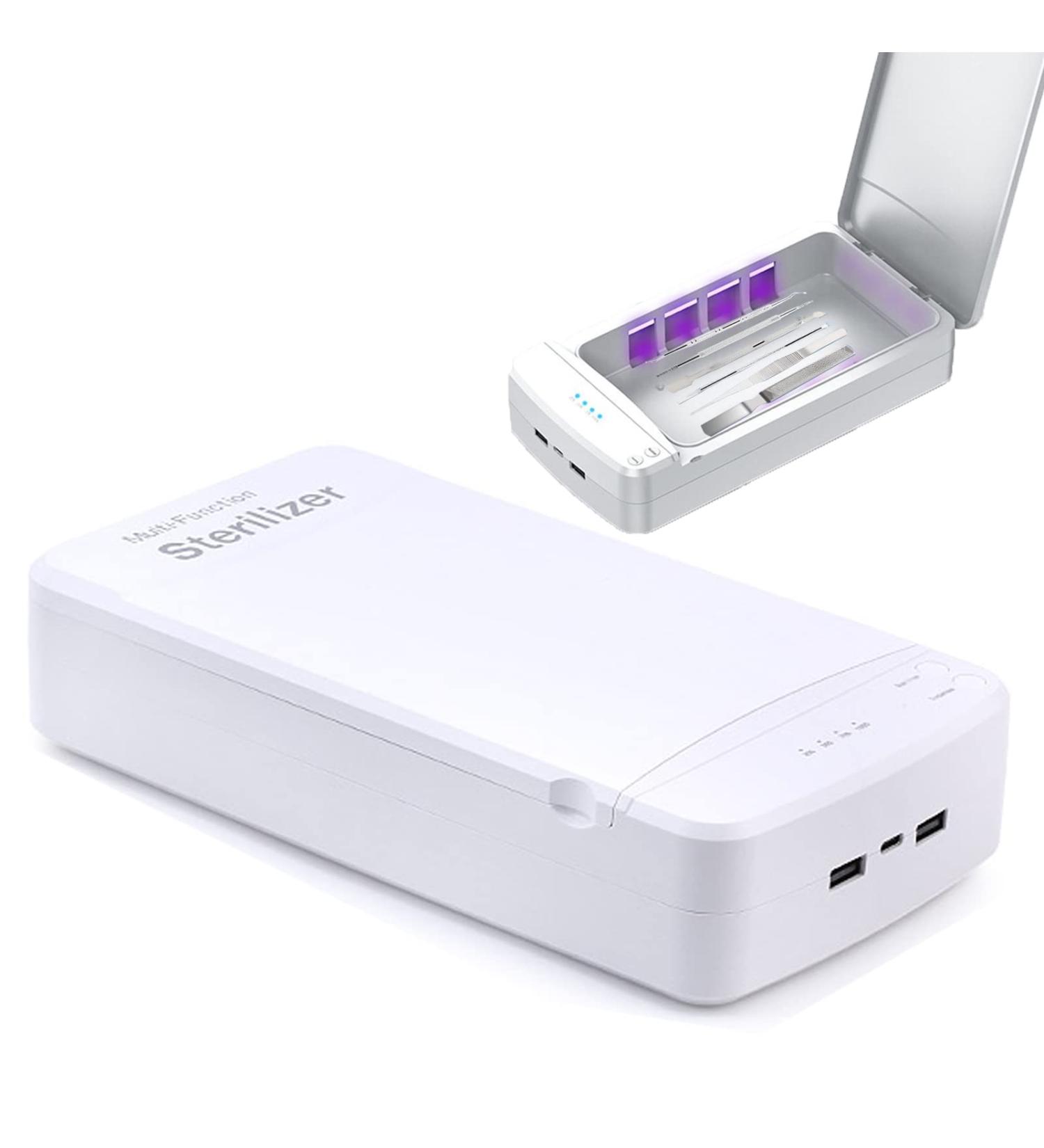 Portable USB Nail Tool Sterilizer with Blue Light for Manicure Salon, Tweezers, Tattoo, Scissors, Jewelry, Phone, Watch & Keys - Buy Online on GoSupps.com