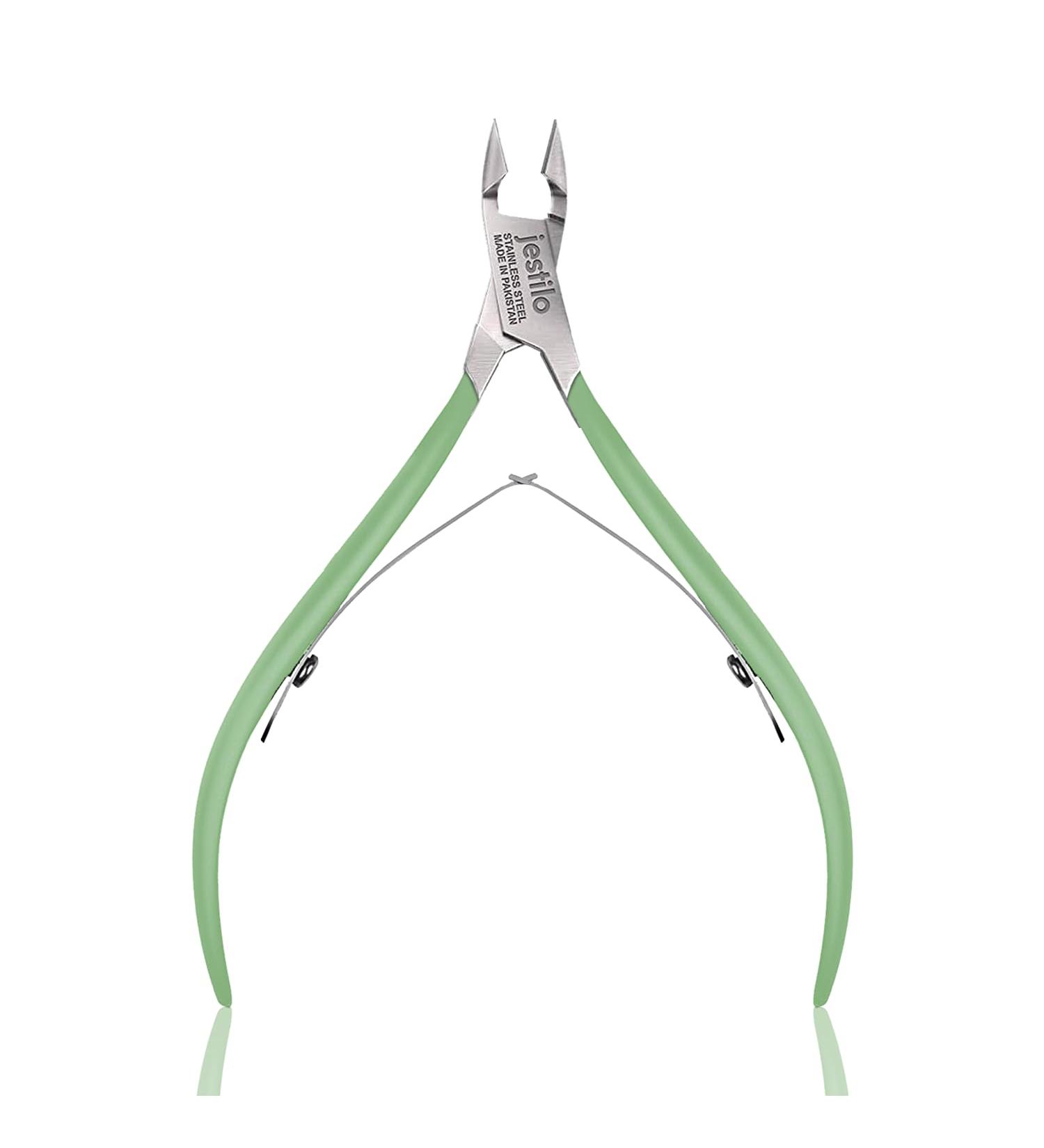 Professional Cuticle Nippers Stainless Steel Cuticle Cutters and Remover -Best Nipper Scissors Nail Care Tool for Manicure and Pedicure (Green) - Buy Online on GoSupps.com