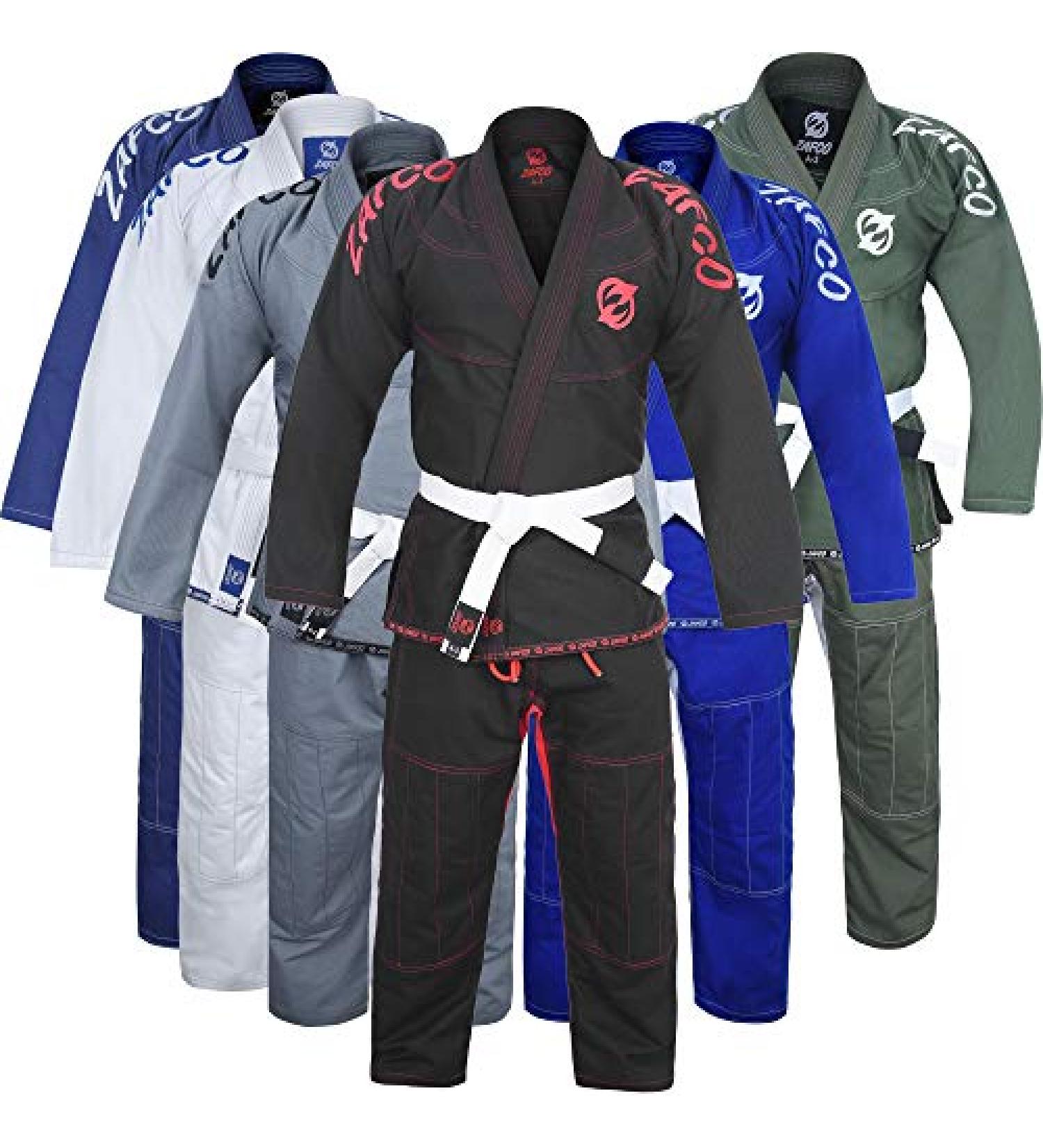 Men's Brazilian Jiu Jitsu Gi - Light Preshrunk Grappling Uniform with White Belt - Black A1L - Buy Online on GoSupps.com