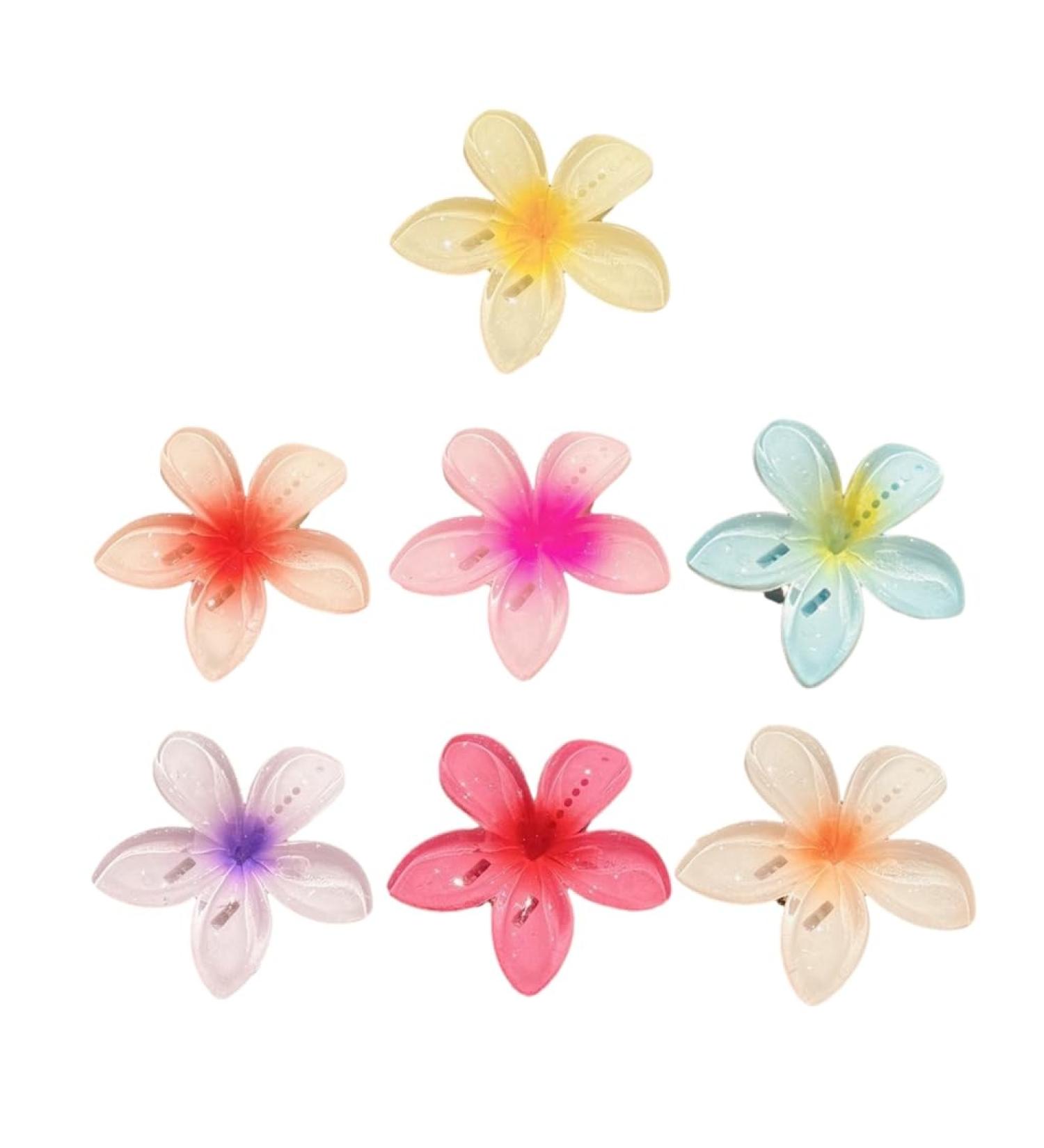 hgnxa Girl Flower Plumeria Hair Clip Sweet Handmade Cute Hair Duckbill Clip Headwear Hair Headwear for Women Girl Combination - Buy Online on GoSupps.com