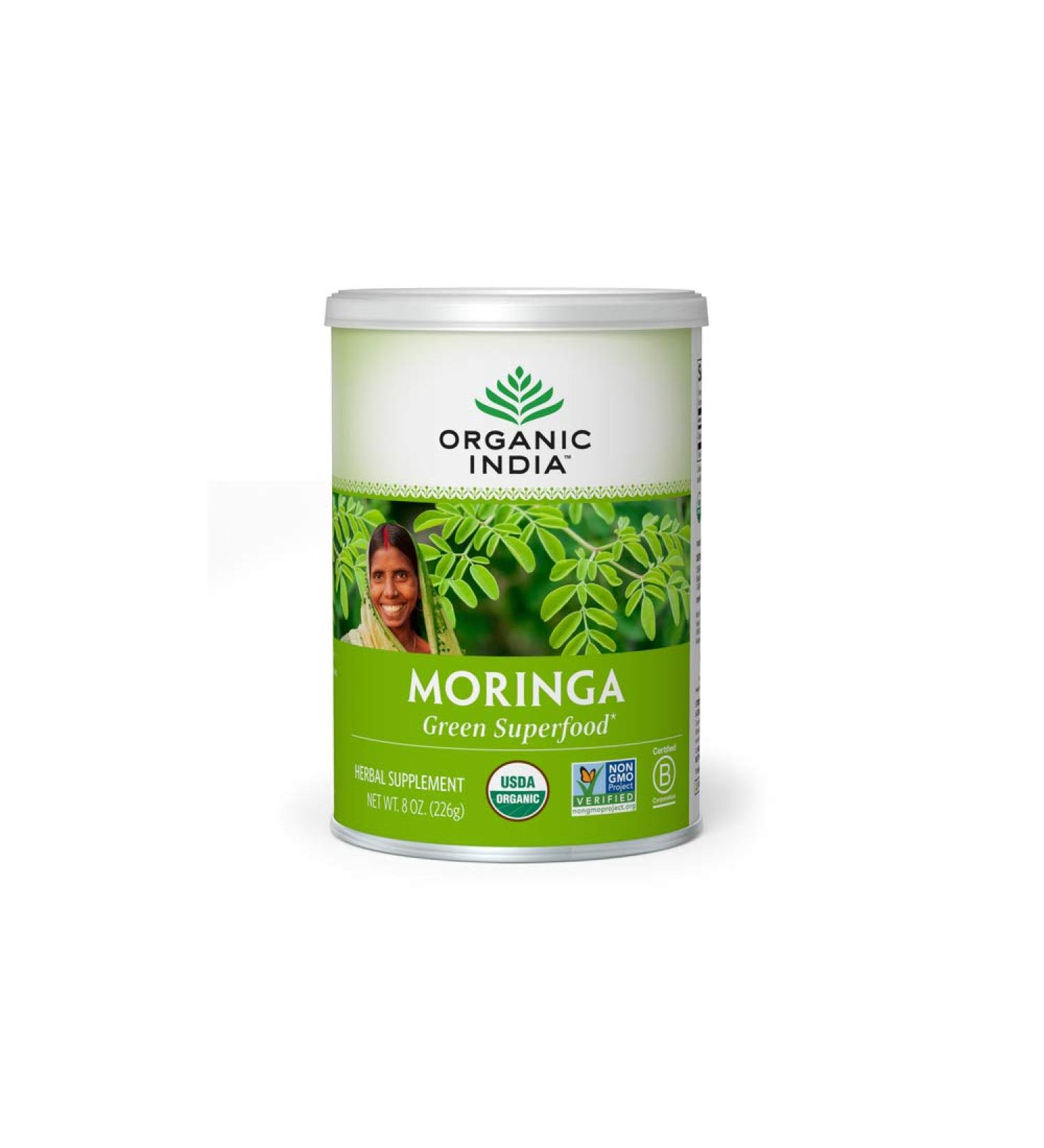 Organic India Moringa Powder 8 oz | Nutrient-Dense Superfood - Buy Online on GoSupps.com