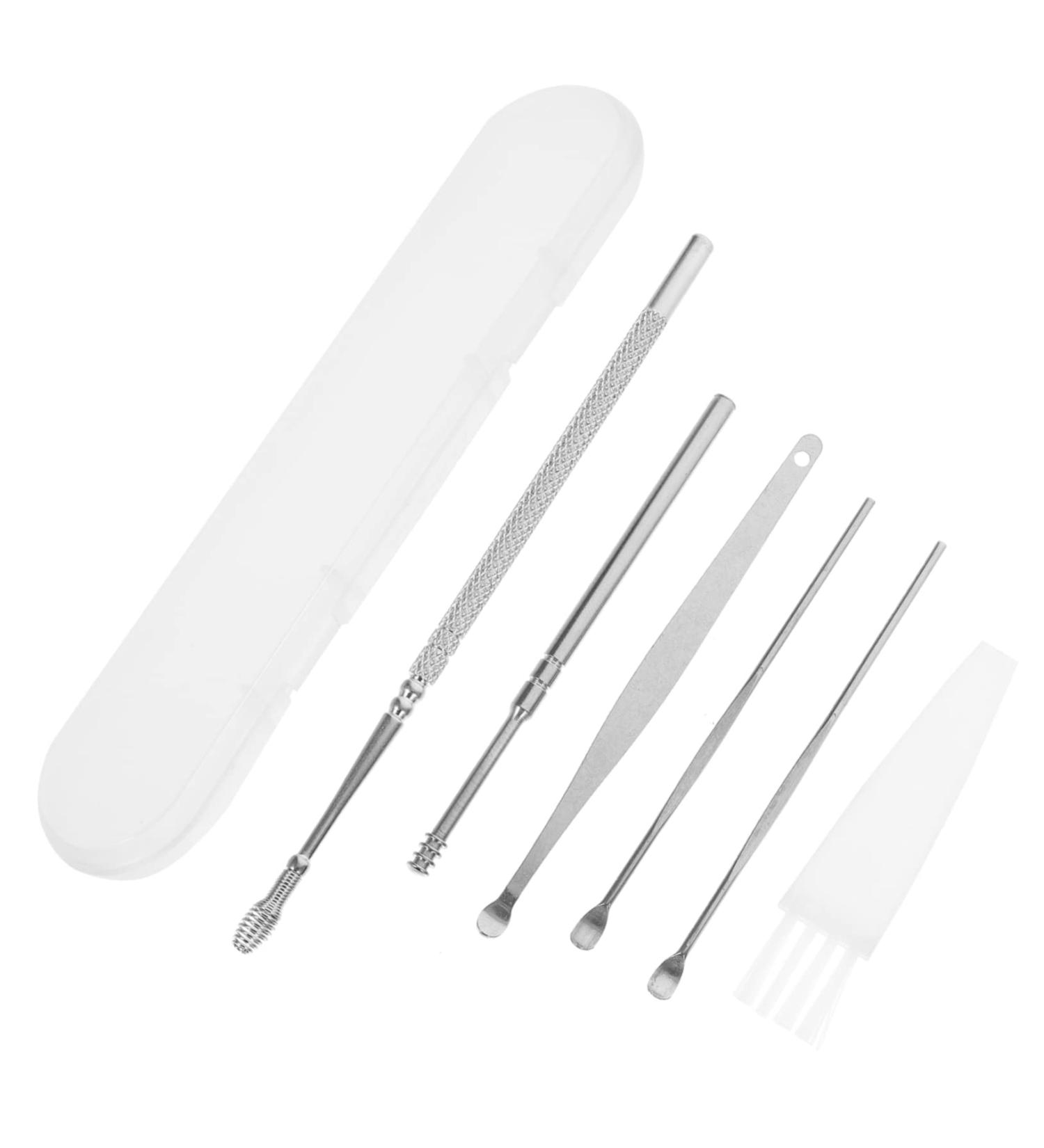 4-Piece Ear Cleaning Tool Set | Ear Pick, Ear Wax Remover, Ear Scraper | Silver Kit - Buy Online on GoSupps.com