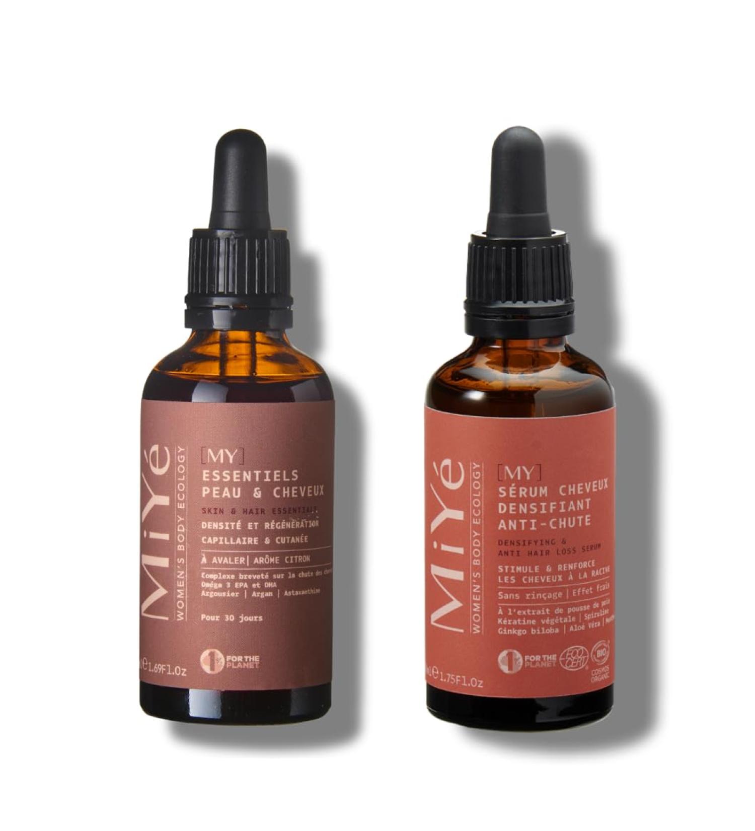  MiY MiY | Serum + Hair Oil Pack | Hair Growth & Anti-Hair Loss | Keratin Vegan Omega 3 6 9 Aloe Vera Ginkgo Biloba Oil Complex | Made in France - Buy Online on GoSupps.com
