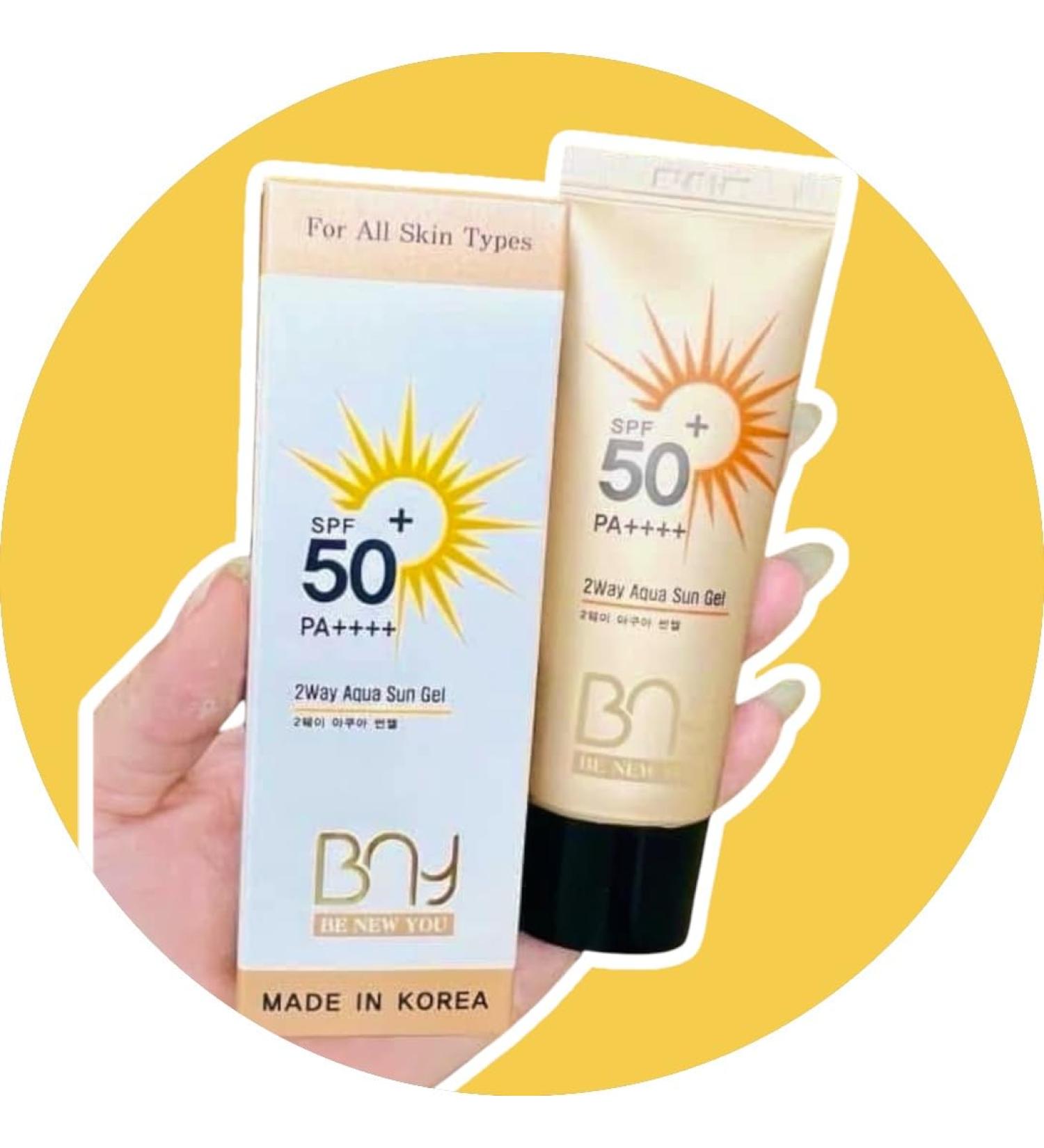 BNY-2 TUYP GEL CHONG NANG BNY 2Way Aqua Sun Gel SPF 50+ PA++++ Korean Sunscreen for All Skin Types (2 x 30 mL) - Buy Online on GoSupps.com