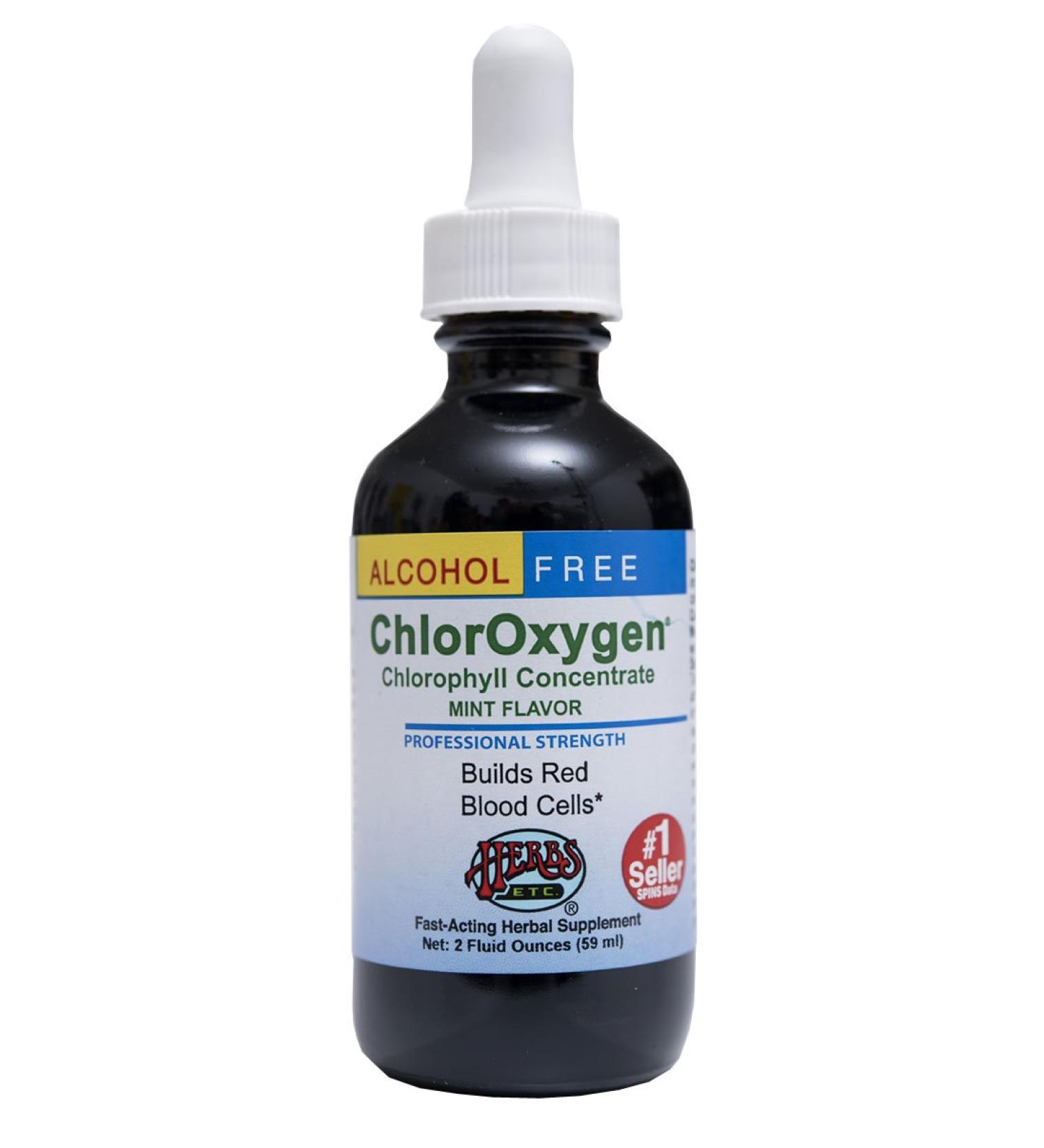 Herbs Etc. ChlorOxygen Alcohol-Free Chlorophyll Concentrate - Mint Flavor 2 fl oz - Buy Online on GoSupps.com